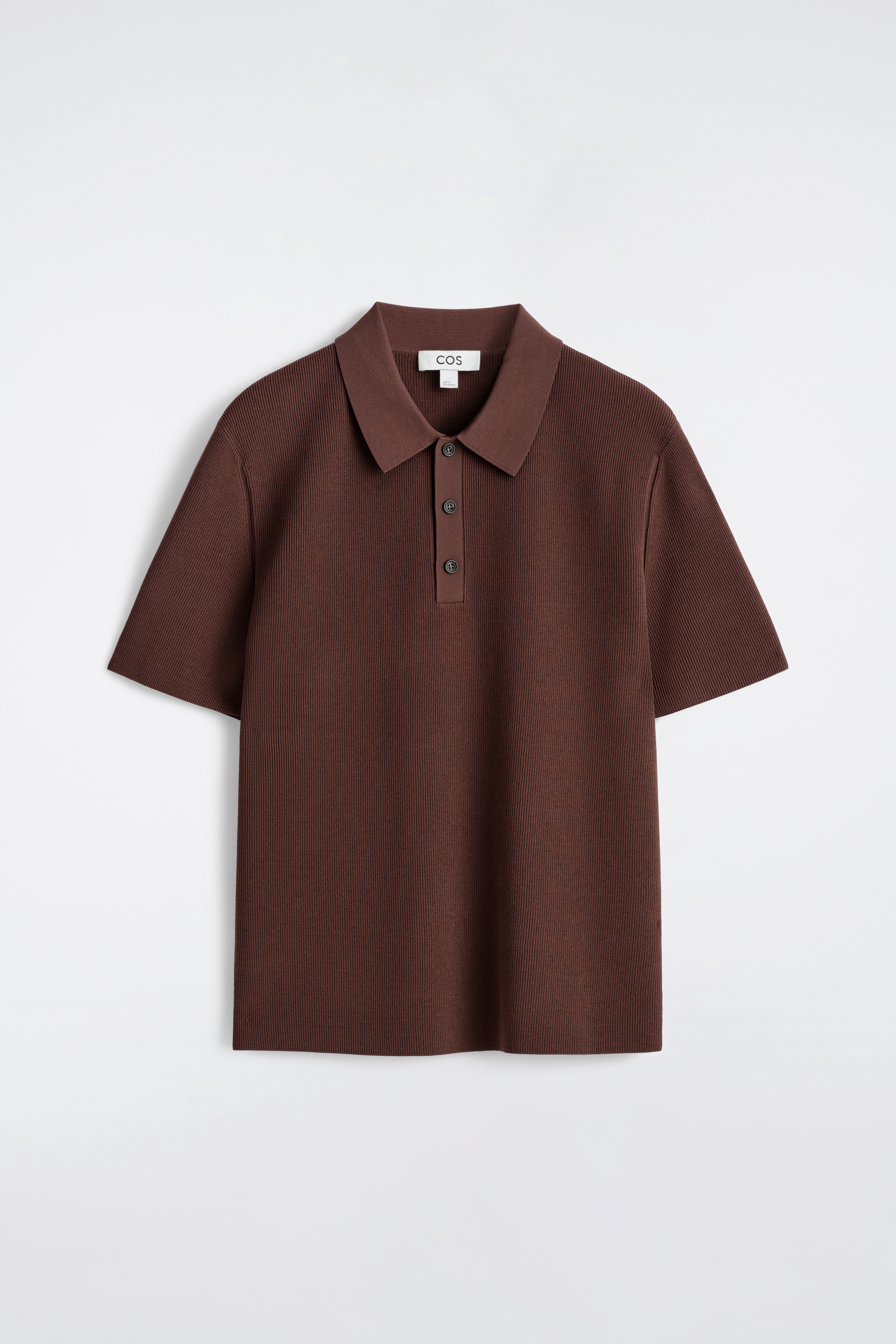 SCHMAL GESCHNITTENES POLOHEMD AUS BOUCLÉ-STRICK - ROSTBRAUN/SALBEIGRÜN