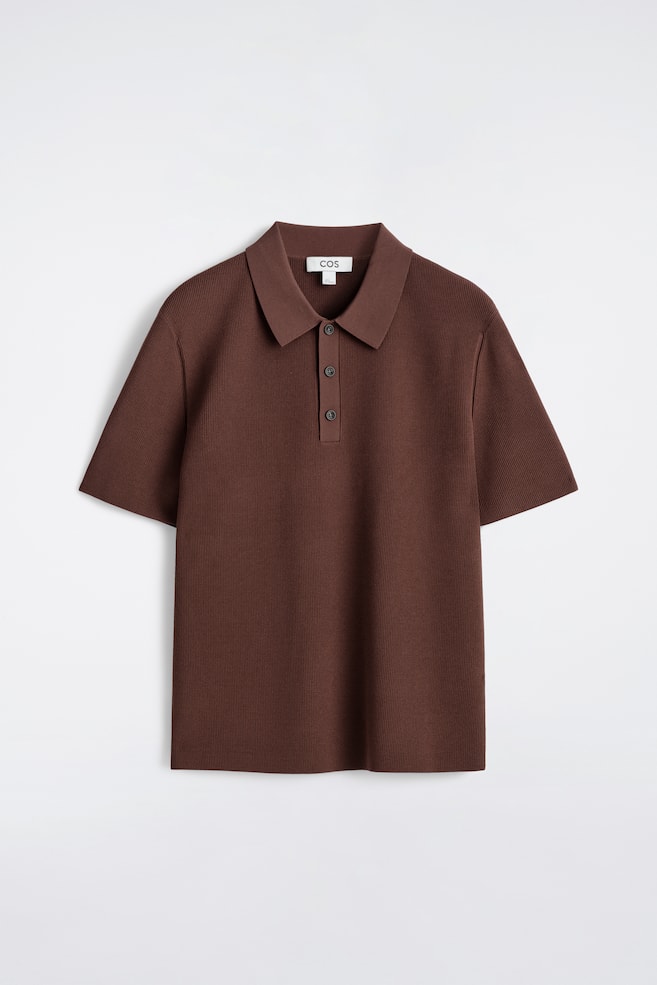 POLO SLIM IN MAGLIA BOUCLÉ A COSTE - RUGGINE/SALVIA - 1
