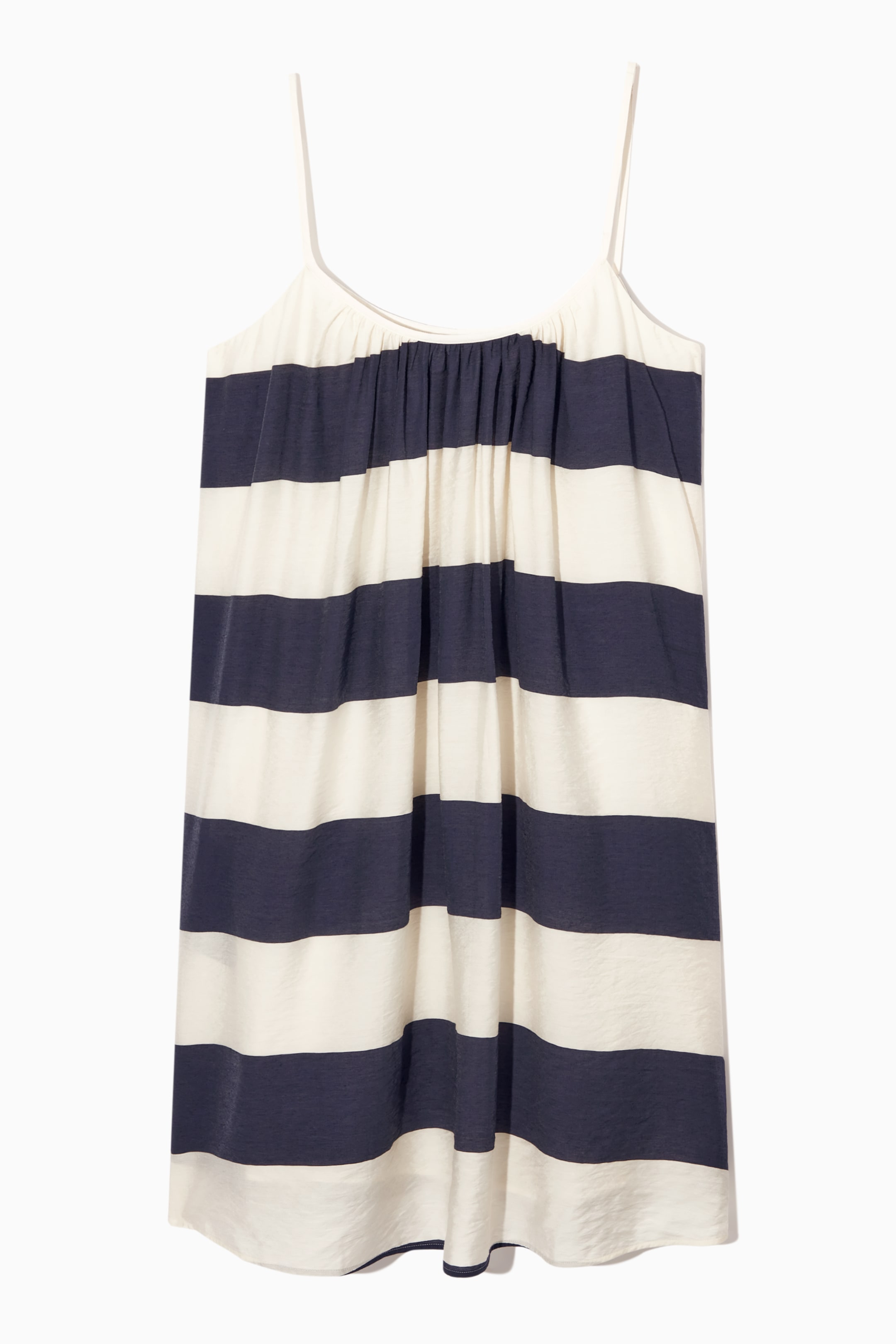 Ingrandisci l'immagine: GATHERED STRAPPY MINI DRESS - WHITE / NAVY / STRIPED - DONNA | H&M CH 1