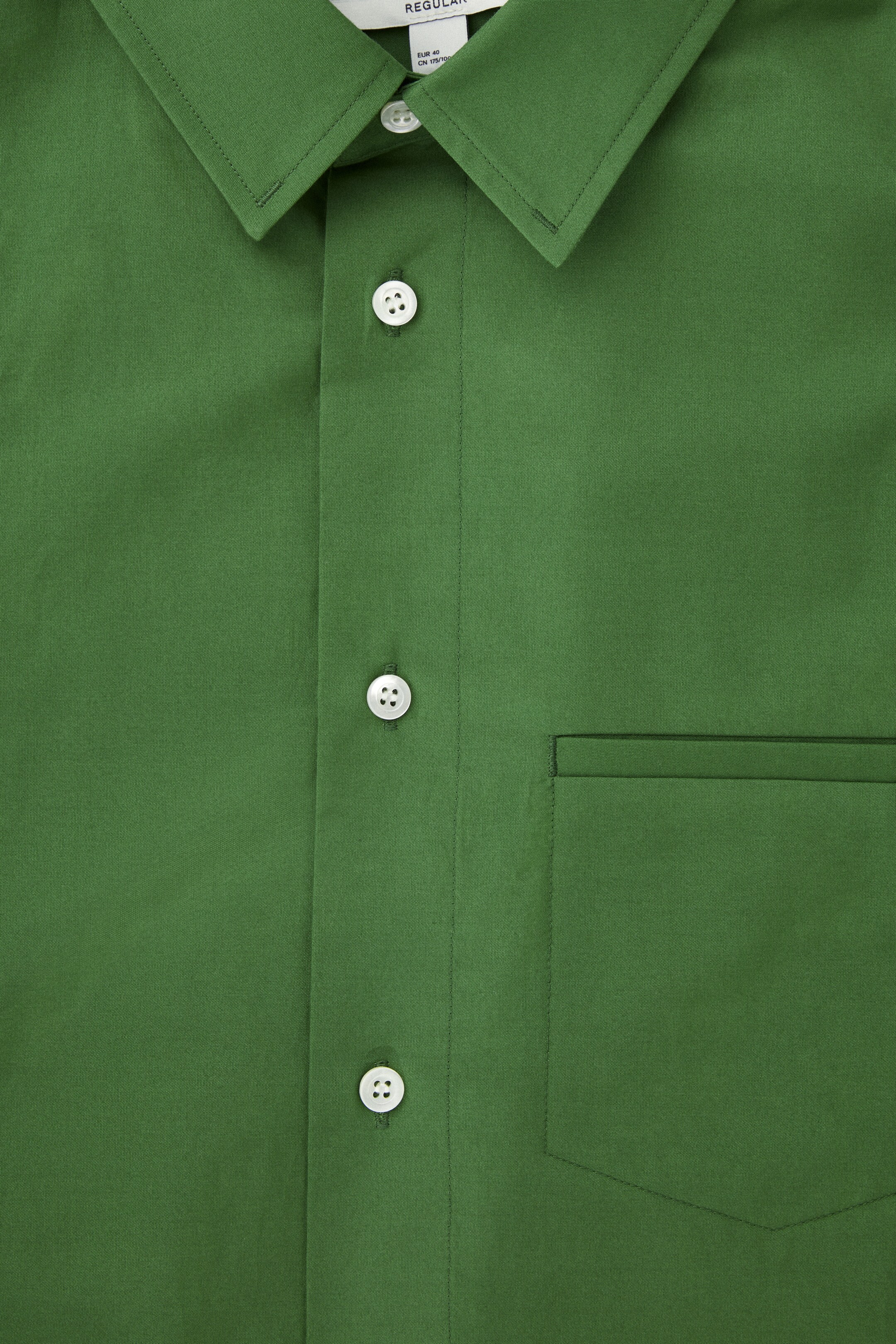 Ingrandisci l'immagine: TOPSTITCHED COTTON SHIRT - GREEN - UOMO | H&M CH 2