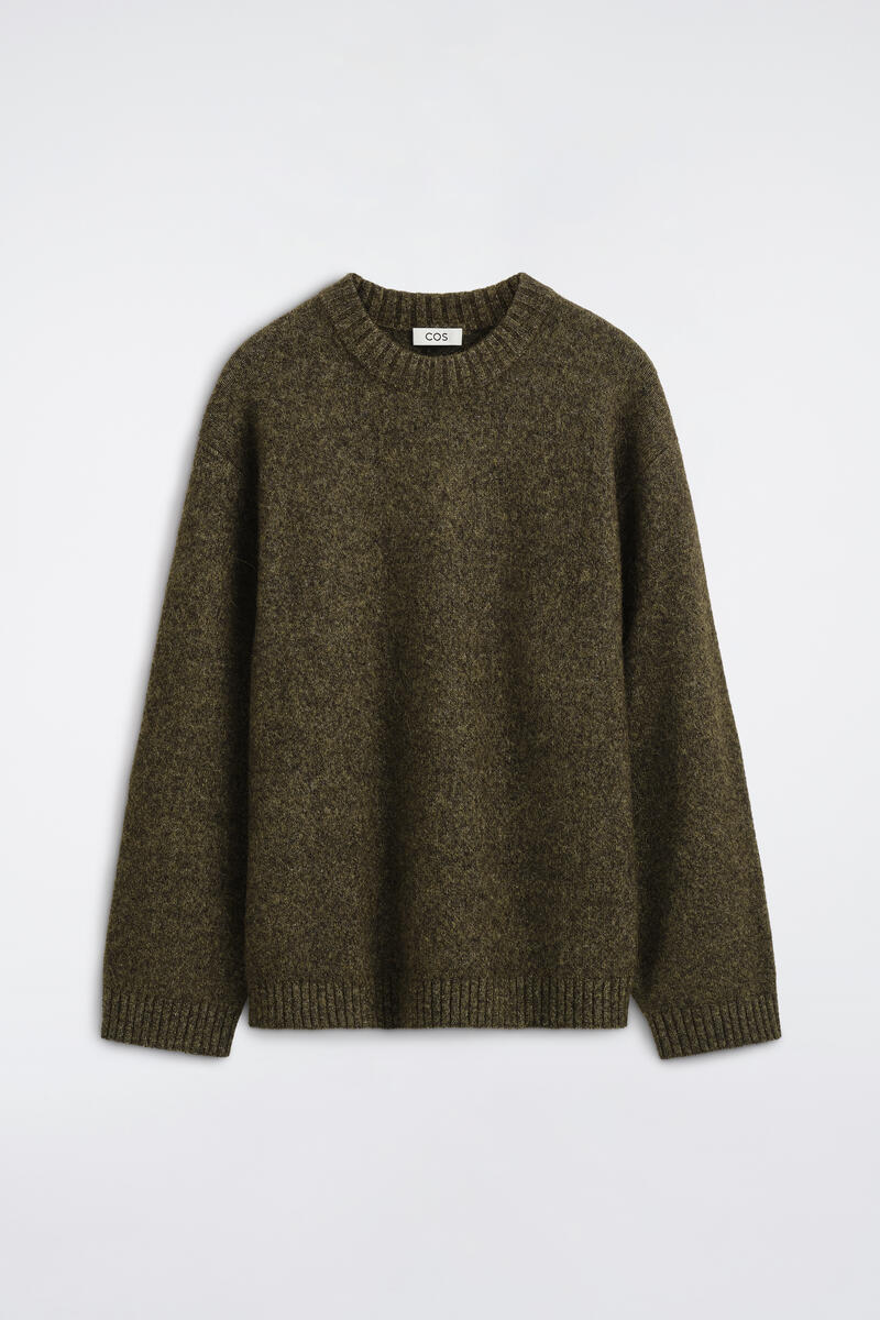 Oversized Alpaca-Blend Crew-Neck Sweater