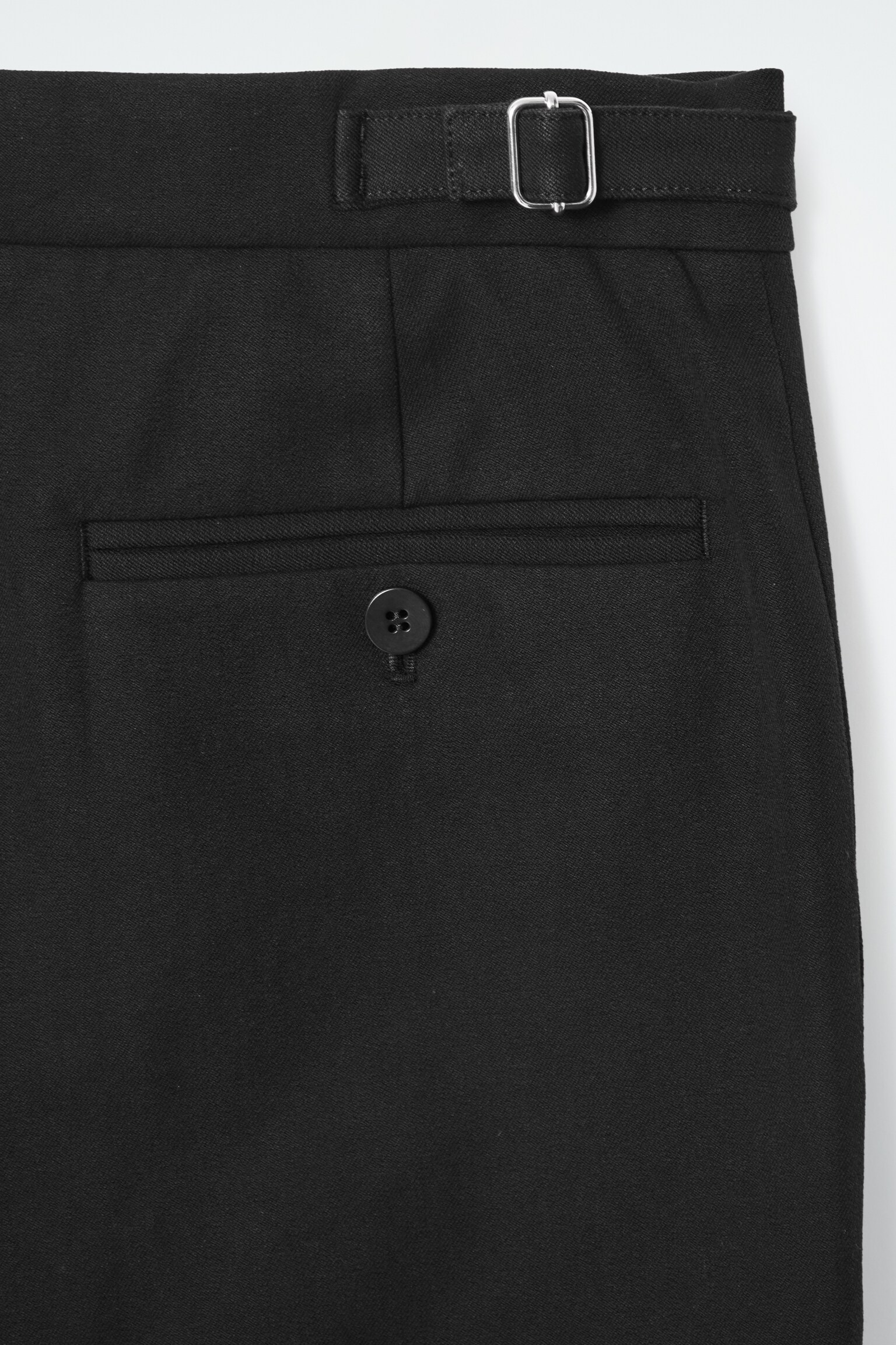 REGULAR STRETCH-COTTON TAPERED TROUSERS - BLACK - 2