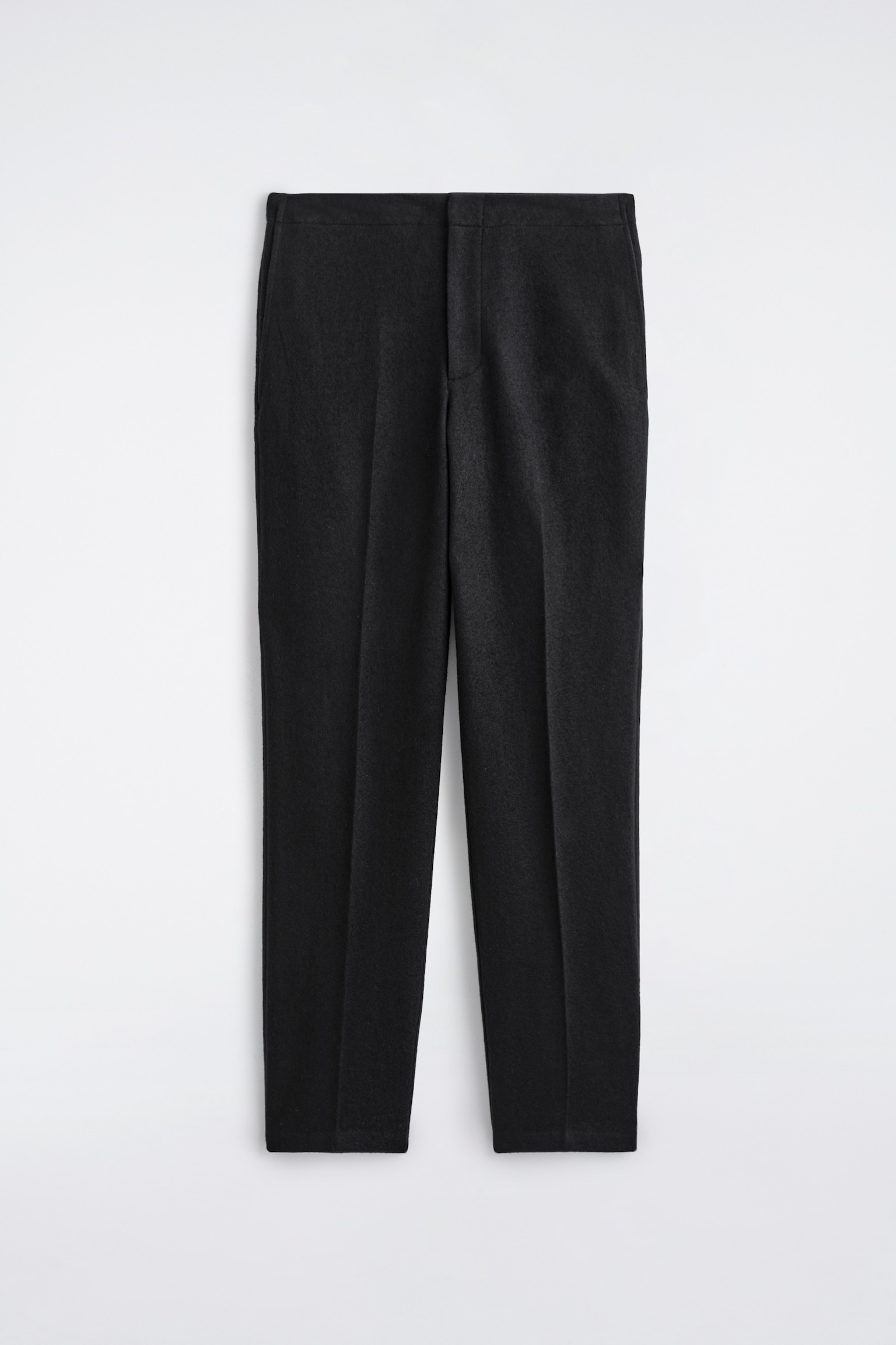 ELASTICATED BOILED-WOOL TROUSERS - ČERNÉ/DARK BROWN/TMAVÁ KHAKI - 2