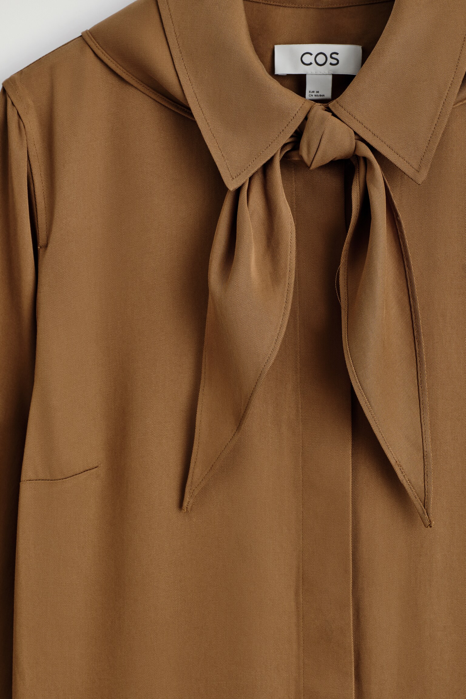 SCARF-DETAIL DROPPED-WAIST MINI DRESS - BROWN/BLACK - 3