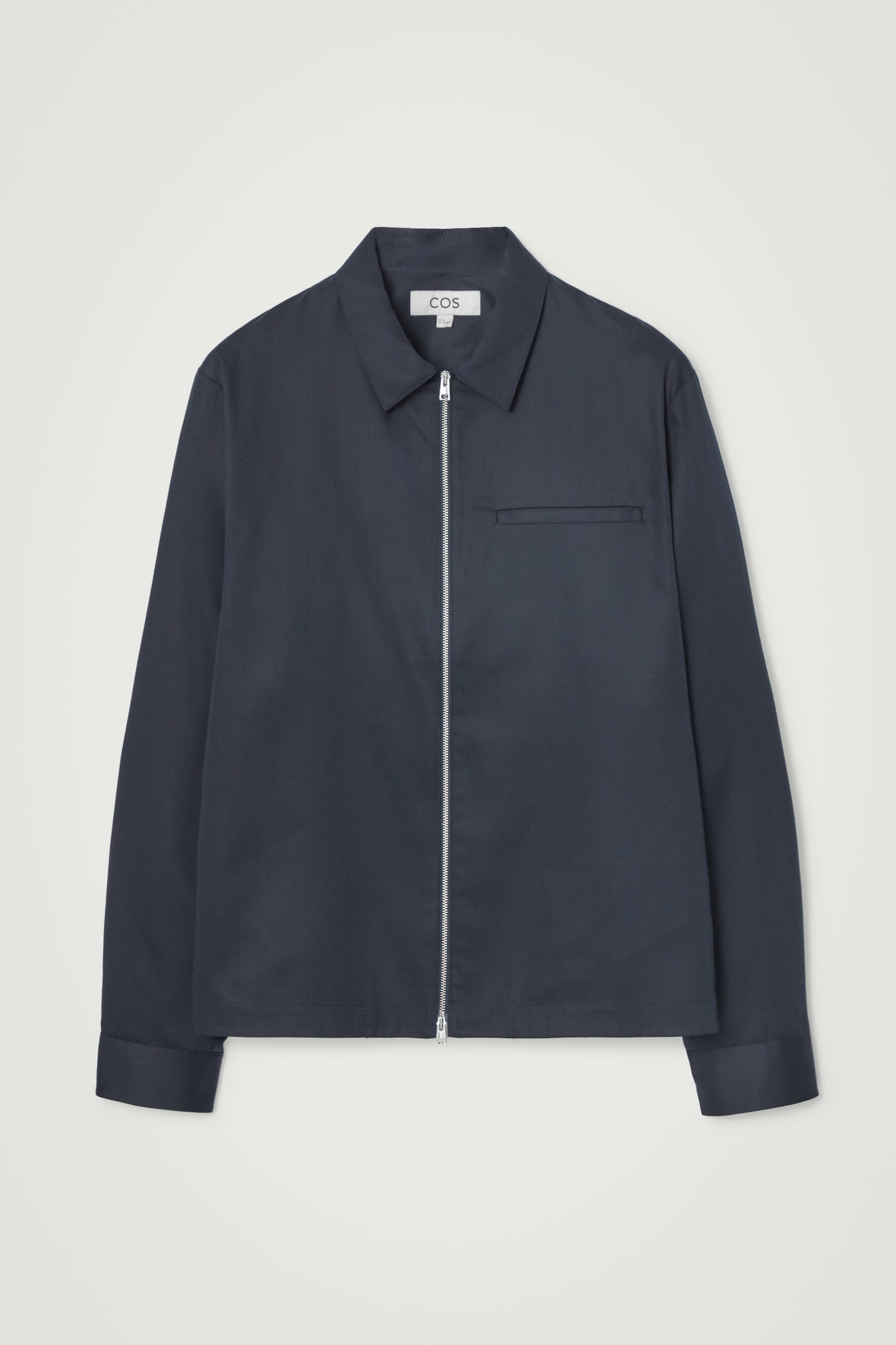 ZIPPED TWILL SHIRT - NAVY