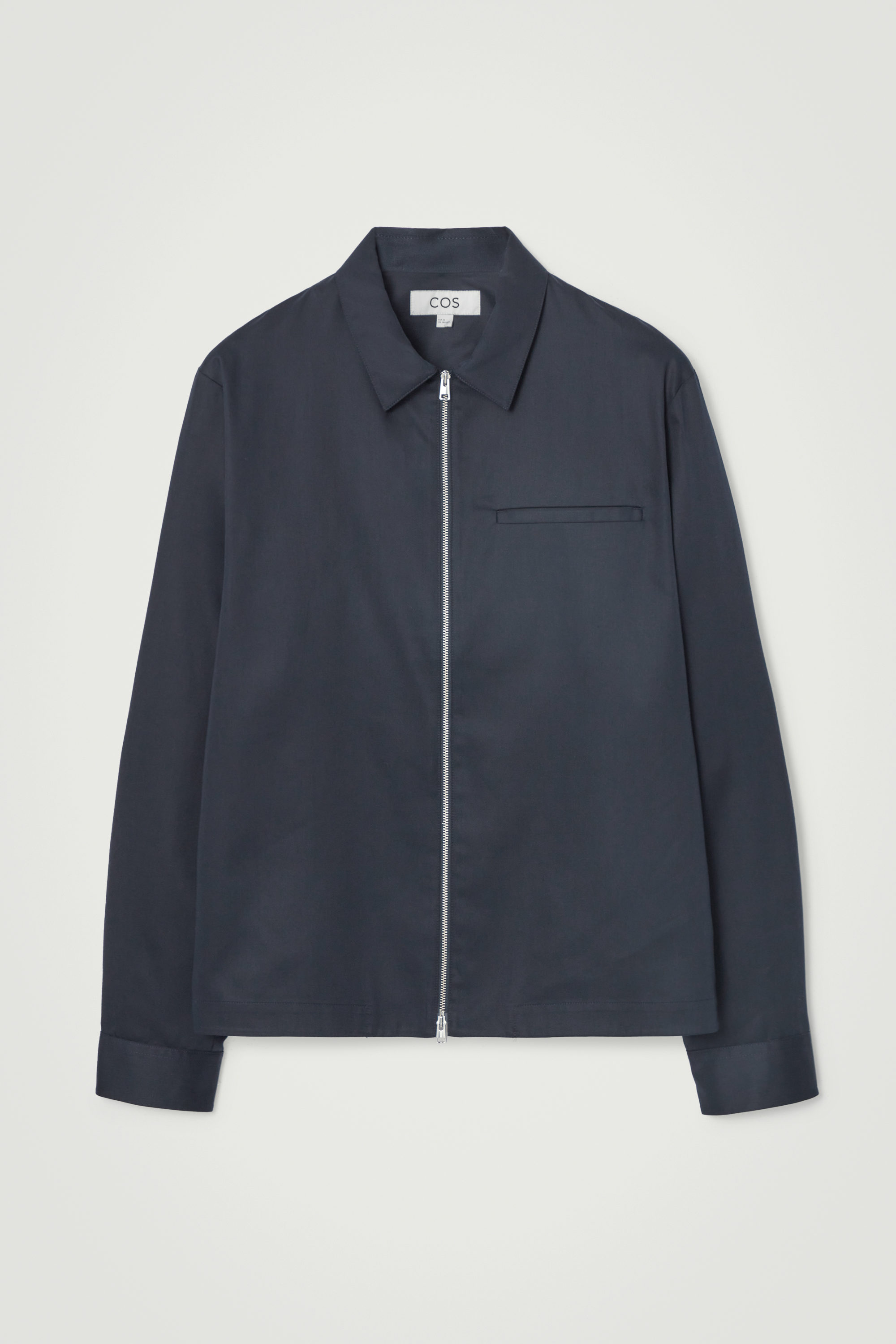 ZIPPED TWILL SHIRT - NAVY | COS