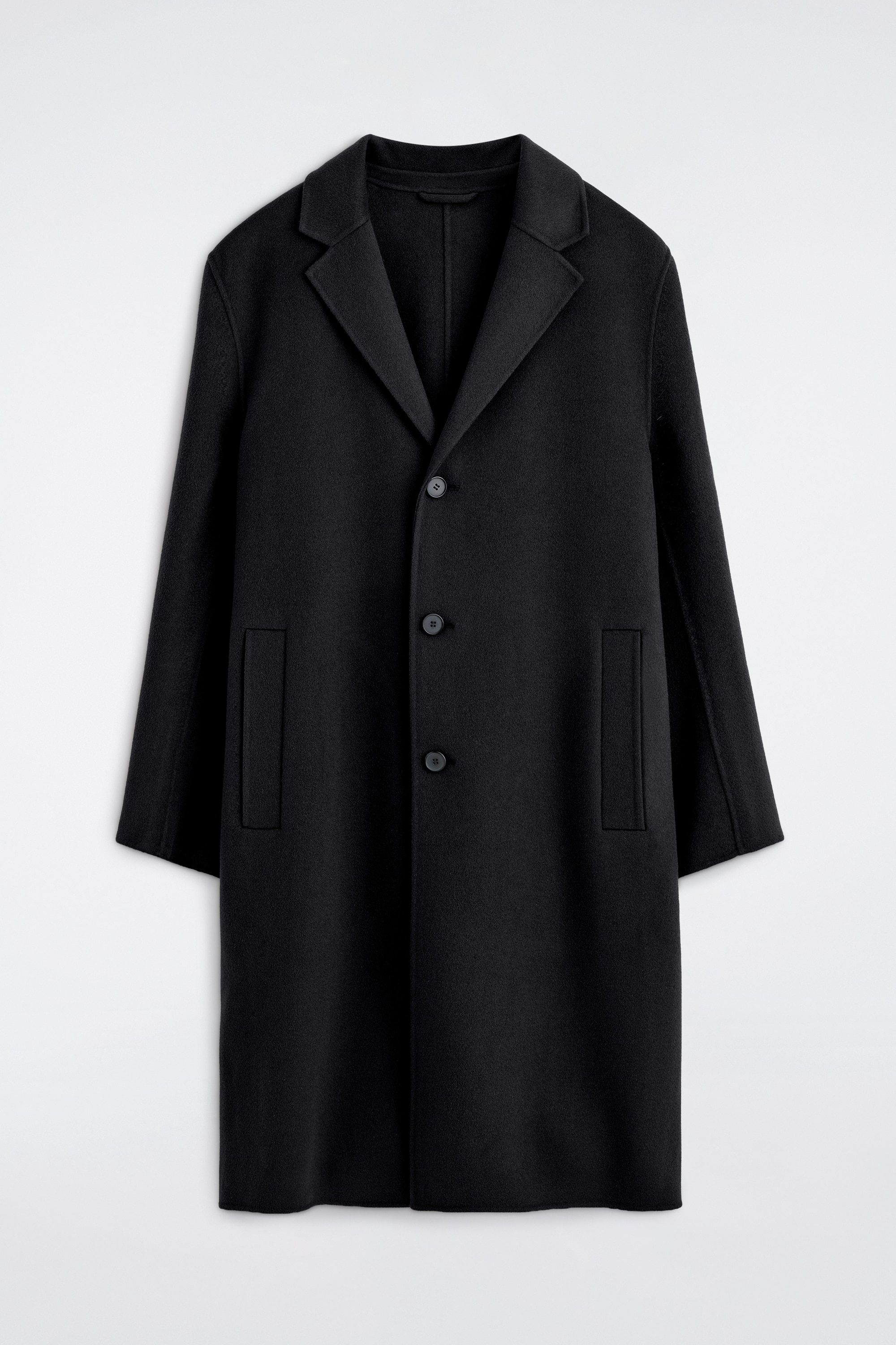 CAPPOTTO SARTORIALE IN MISTO LANA DOPPIATA - NERO/MARRONE