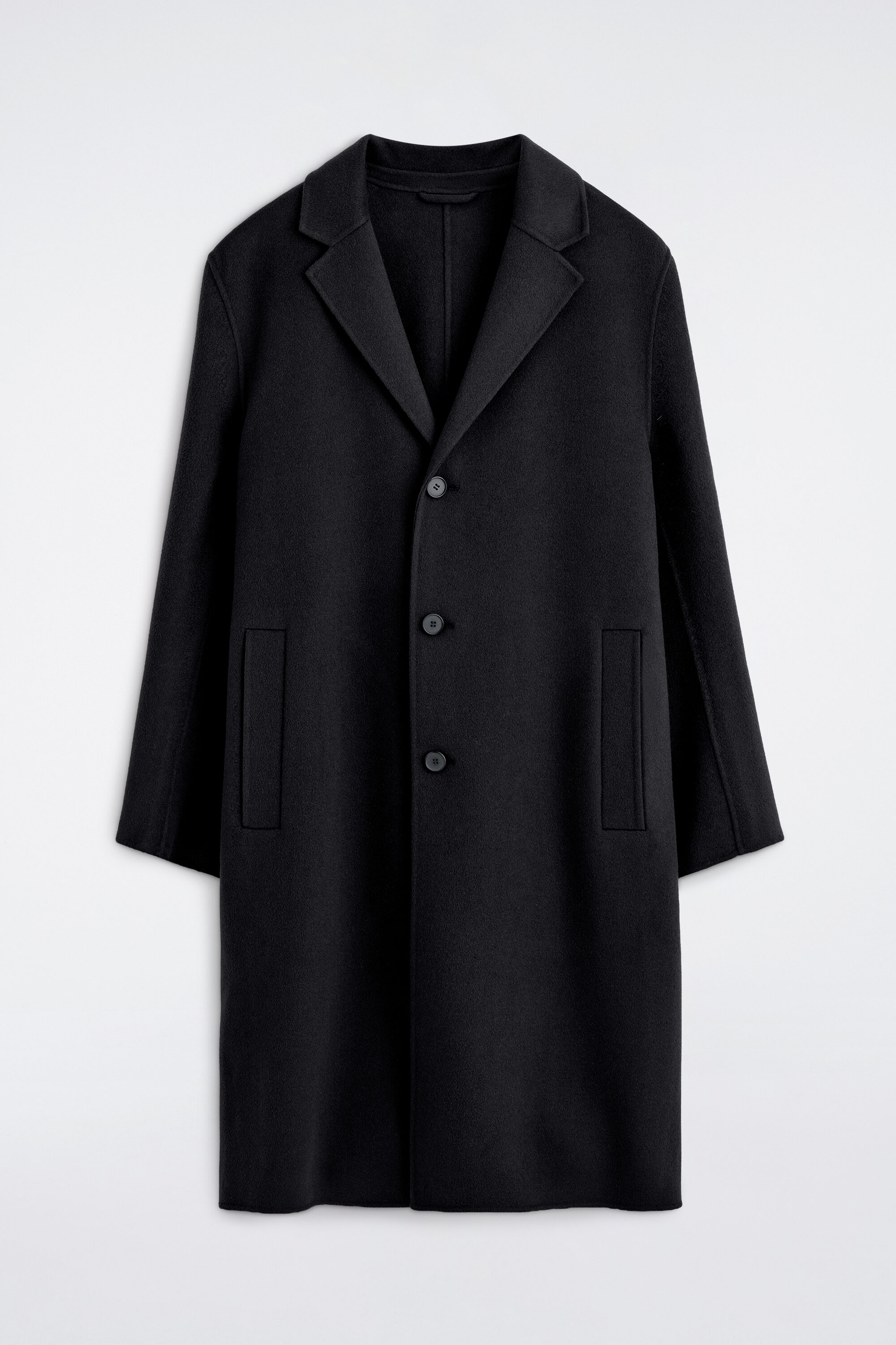 TAILORED DOUBLE-FACED WOOL-BLEND COAT - BLACK | COS DK