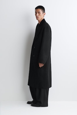 TAILORED DOUBLE-FACED CASHMERE COAT — CARBON 2