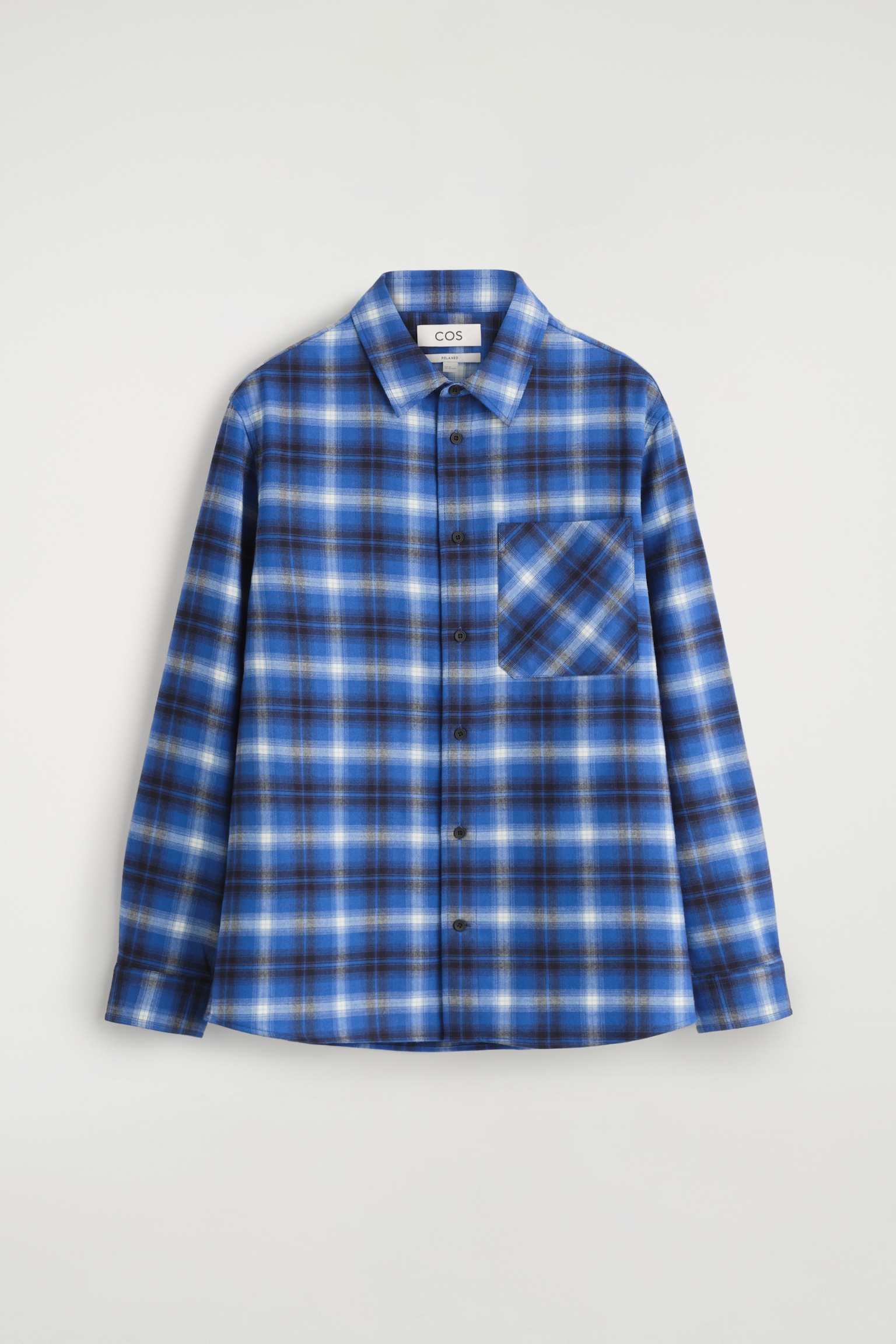 CAMISA DE CUADROS EN MEZCLA DE LANA RELAXED FIT - AZUL/CUADROS - 2