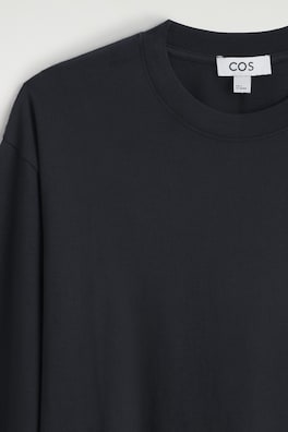 BRUSHED-COTTON LONG-SLEEVED T-SHIRT — BLACK 7