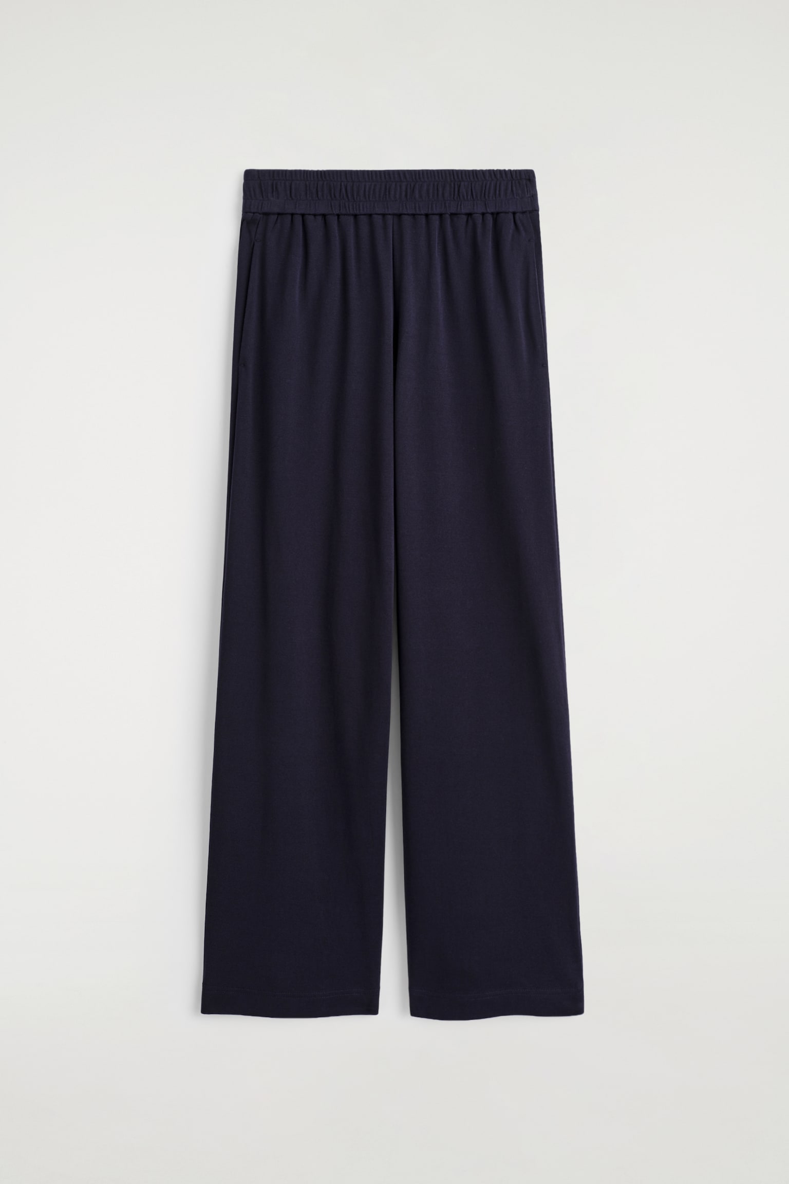 PANTALON DE JOGGING EN JERSEY FLUIDE - BLEU MARINE/BRUN - 2