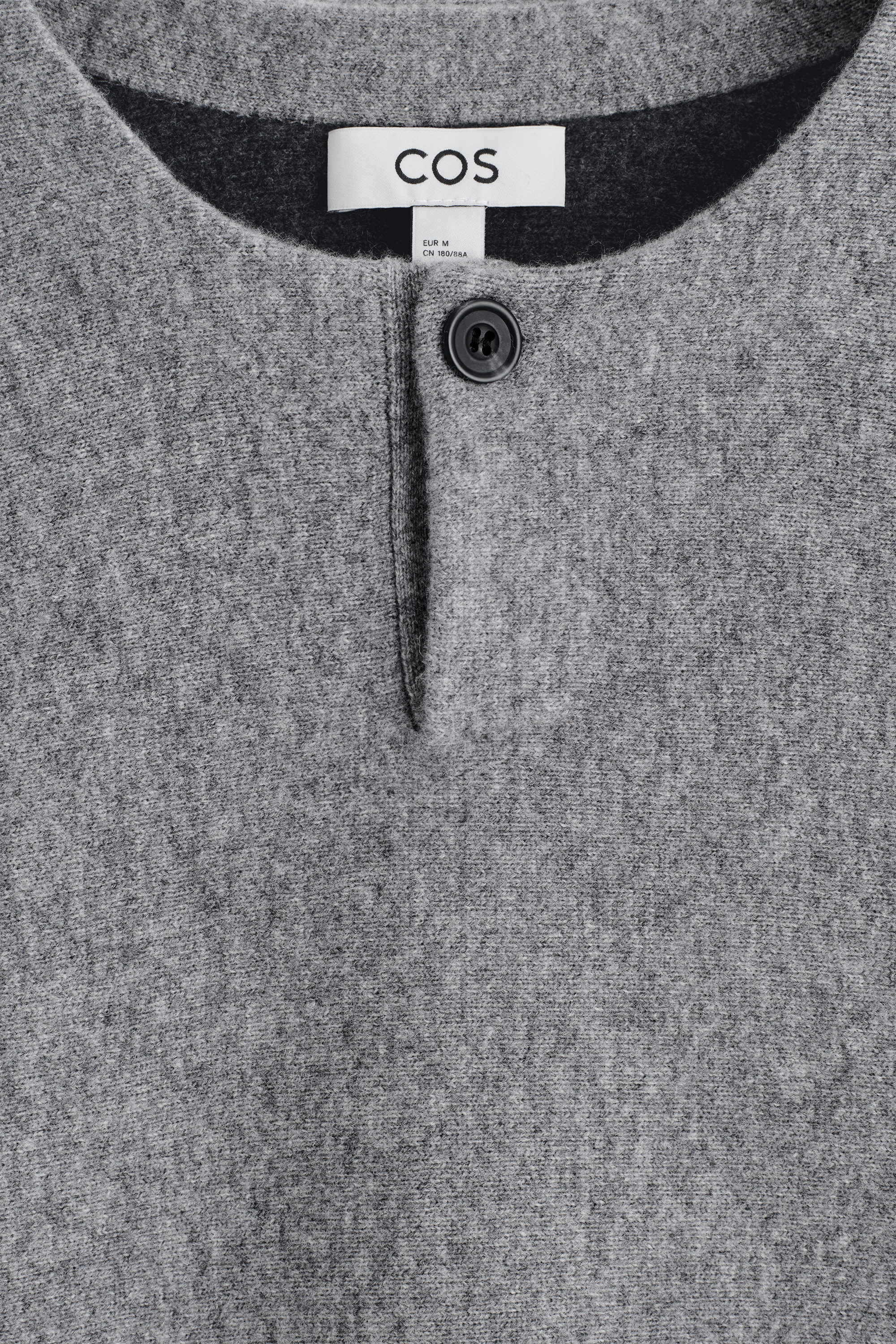 DOUBLE-FACED MERINO WOOL HENLEY SWEATER - GRAY | COS US