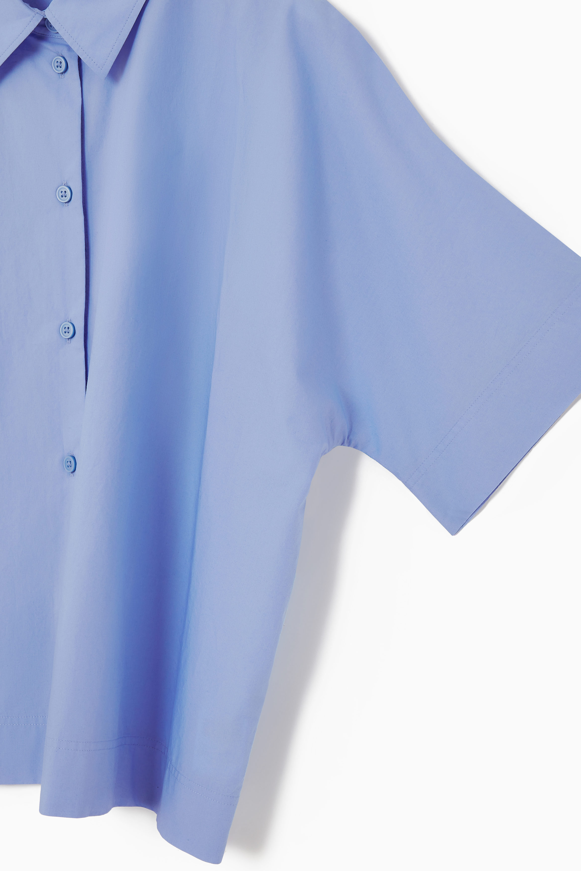 BOXY SHORT-SLEEVED POPLIN SHIRT - LIGHT BLUE | COS