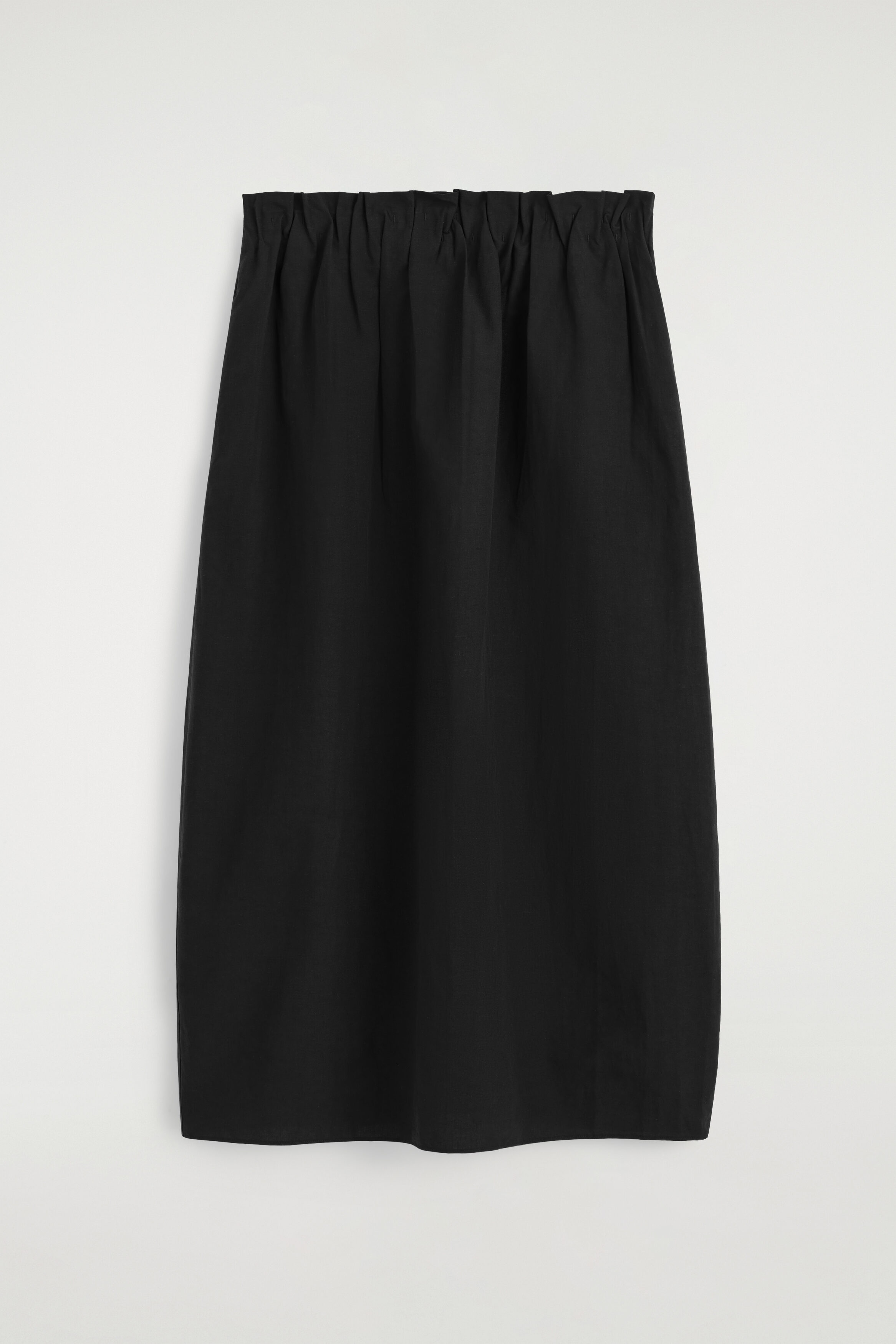 COTTON-LINEN BALLOON MIDI SKIRT - BLACK | COS US