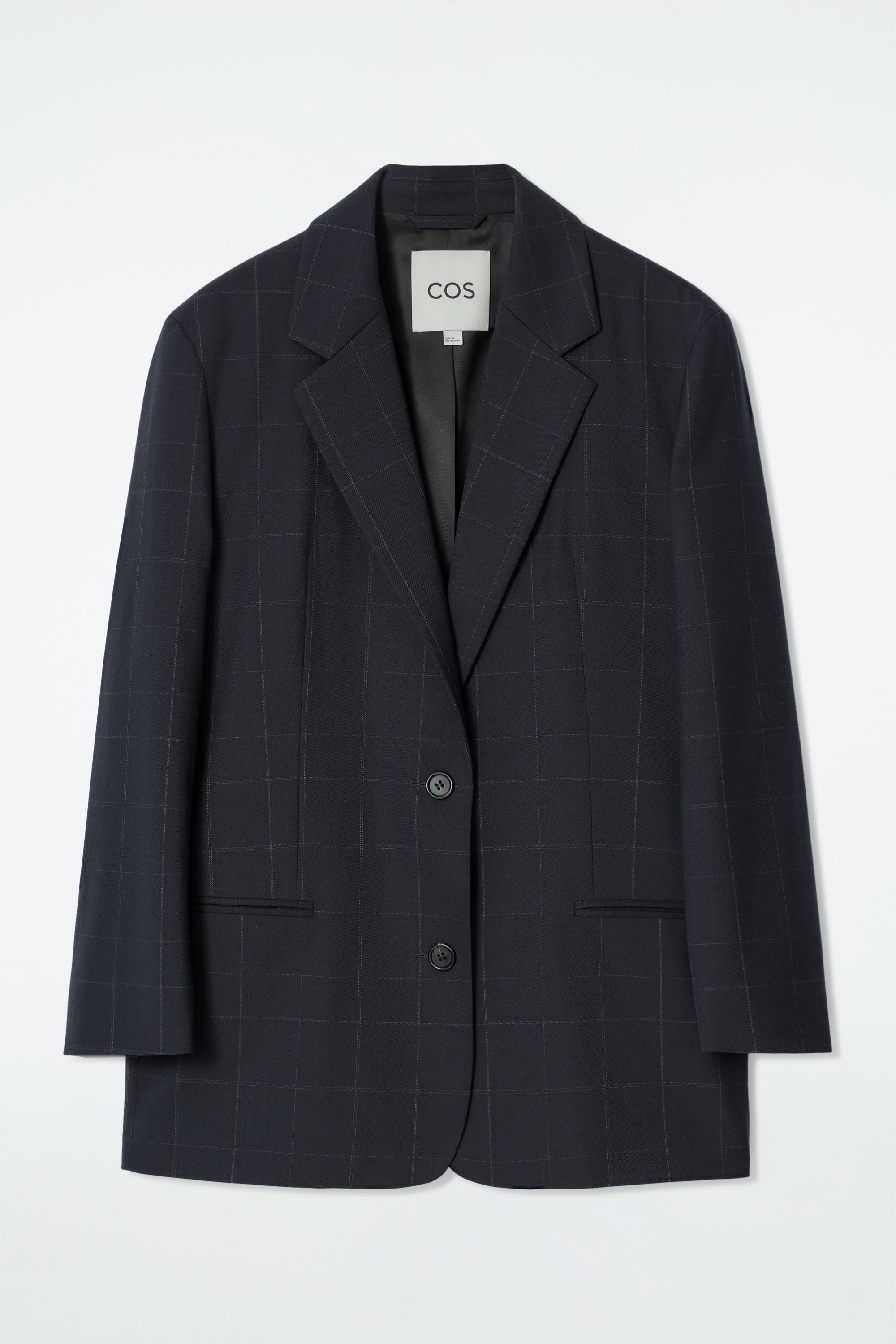 BLAZER OVERSIZE A QUADRI - BLU NAVY / QUADRI