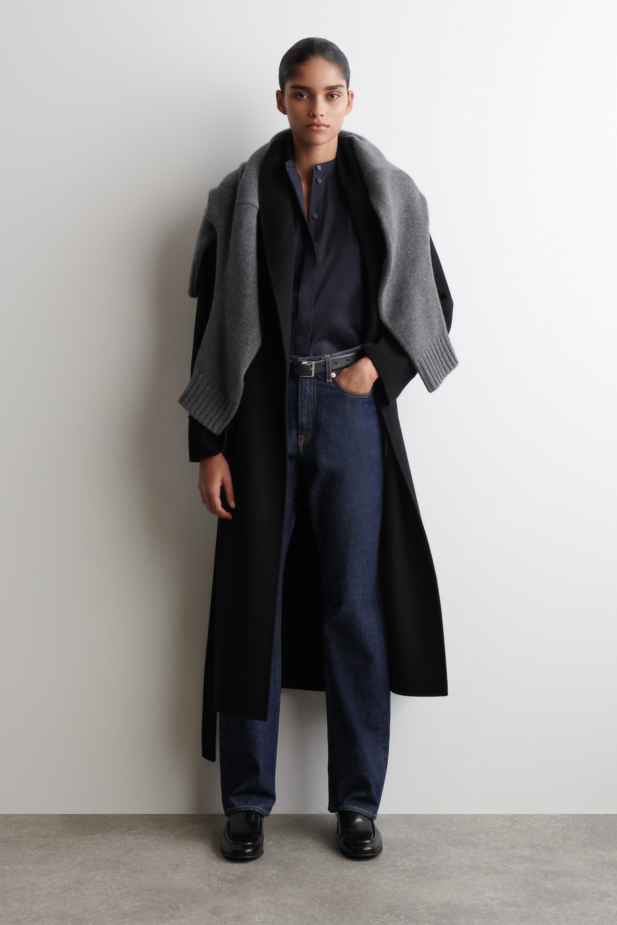 COLLARLESS COTTON SHIRT