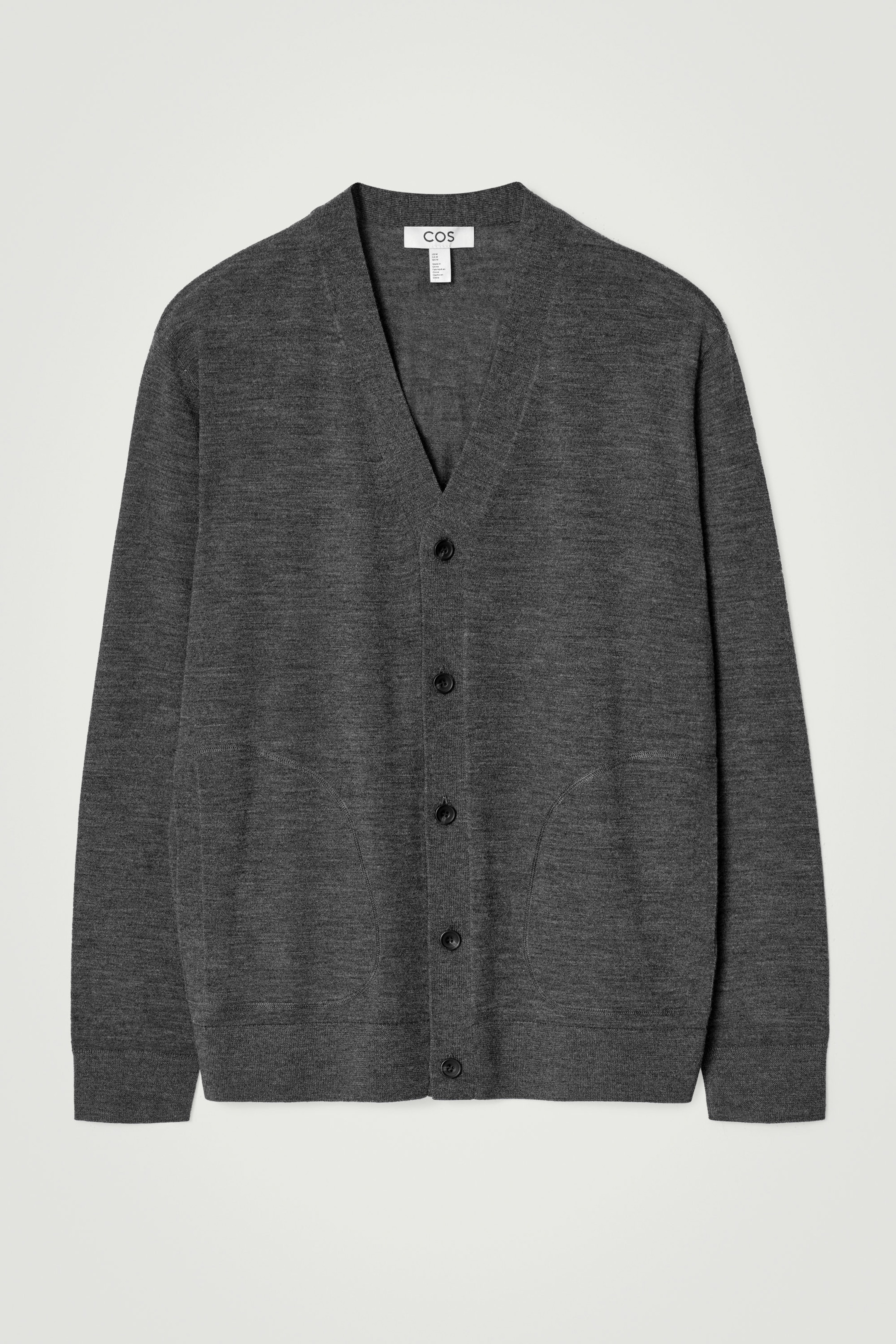 MERINO WOOL V-NECK CARDIGAN