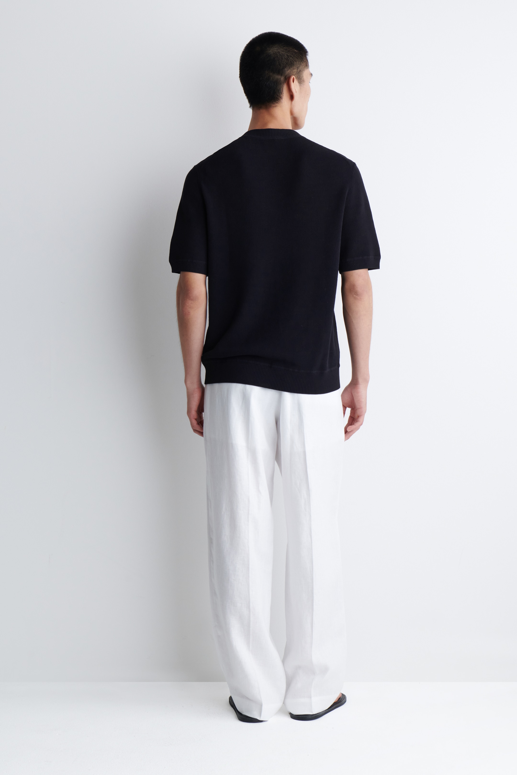 Grotere afbeelding bekijken: GEBREID KATOEN HENLEY-T-SHIRT - MARINEBLAUW - HEREN | H&M BE 3