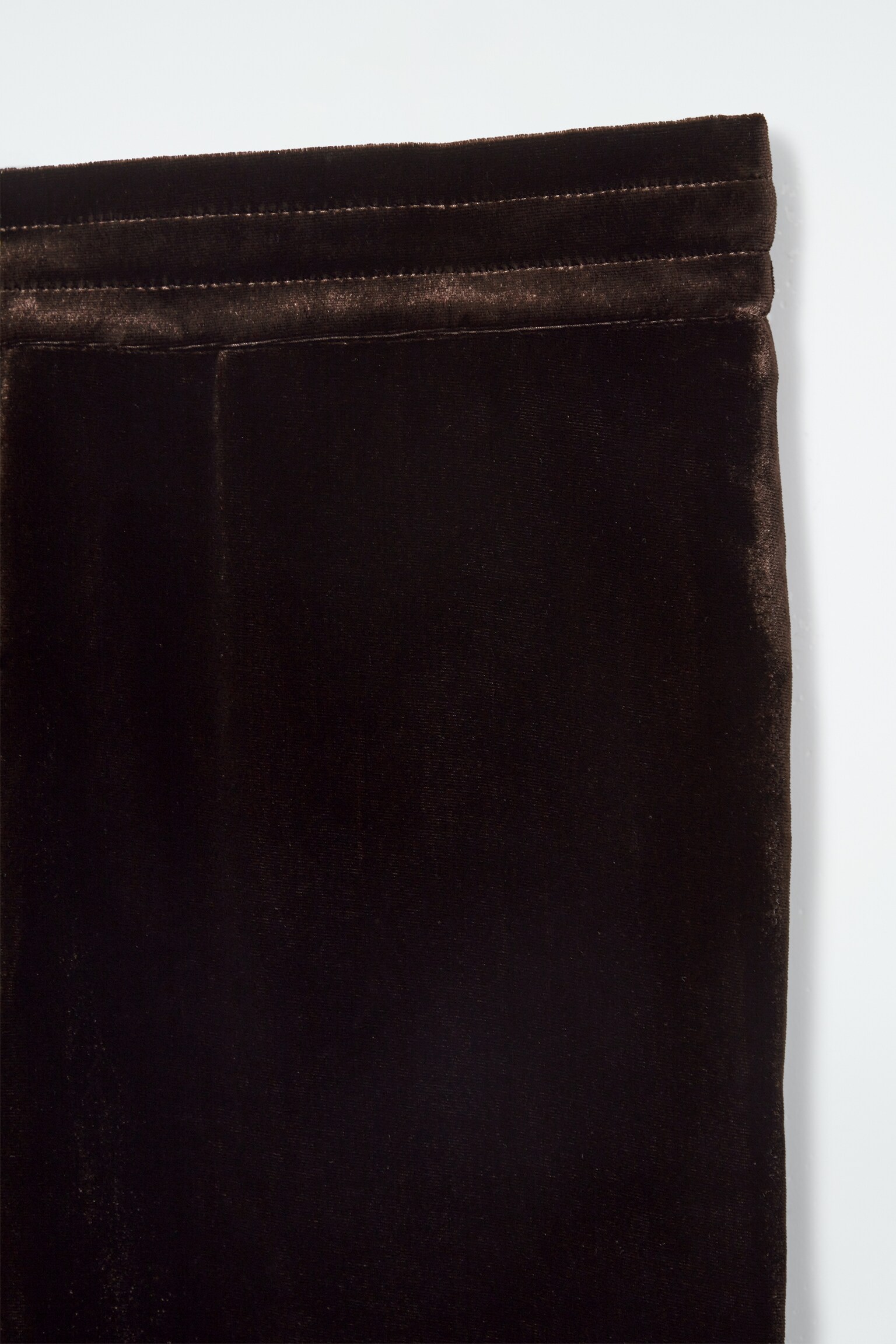 PANTALON EN VELOURS DE SOIE MÉLANGÉE - ACAJOU/BLEU - 3