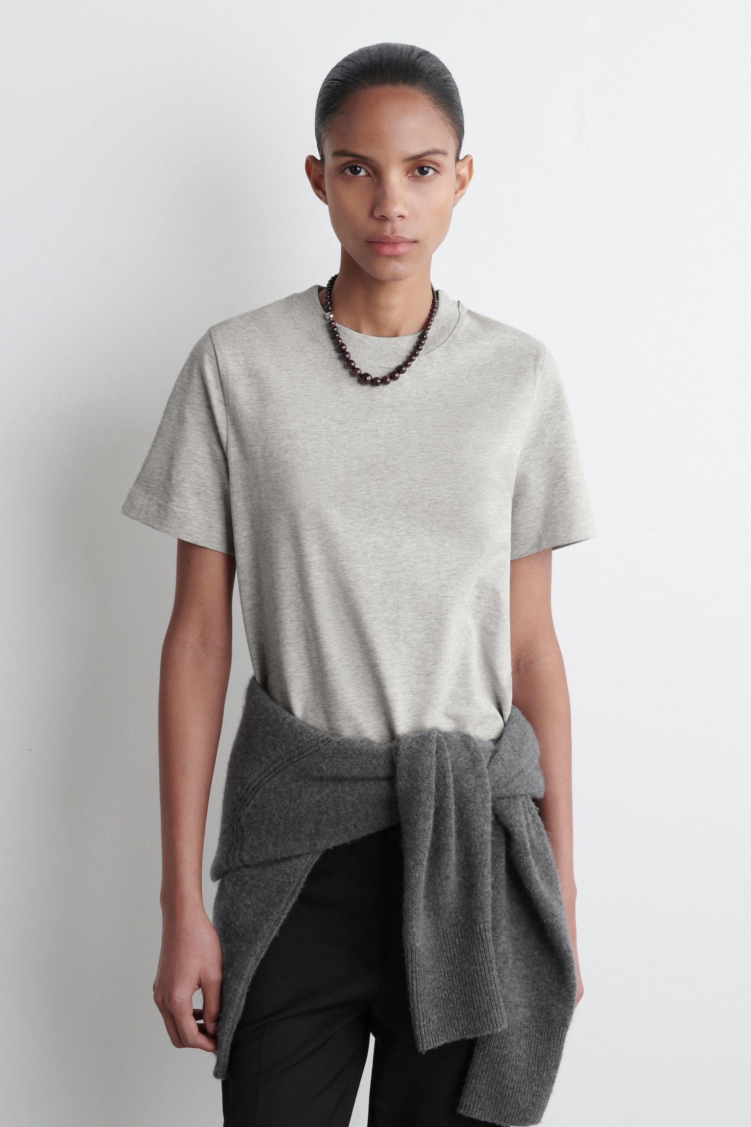CLEAN CUT REGULAR T-SHIRT - GREY MARL/black/WHITE/NAVY/LIGHT BEIGE/CHARCOAL MÉLANGE/WHITE / BLACK/PINK / NAVY/KHAKI/NAVY / WHITE / STRIPED/ORANGE / WHITE / STRIPED/NAVY / STRIPED/COBALT BLUE/DARK RED/BRIGHT BLUE/BLACK / STRIPED/off-white / black/RED/LIGHT PINK/BLUE / STRIPED/BLUE/BLACK / GREEN / STRIPED - 1