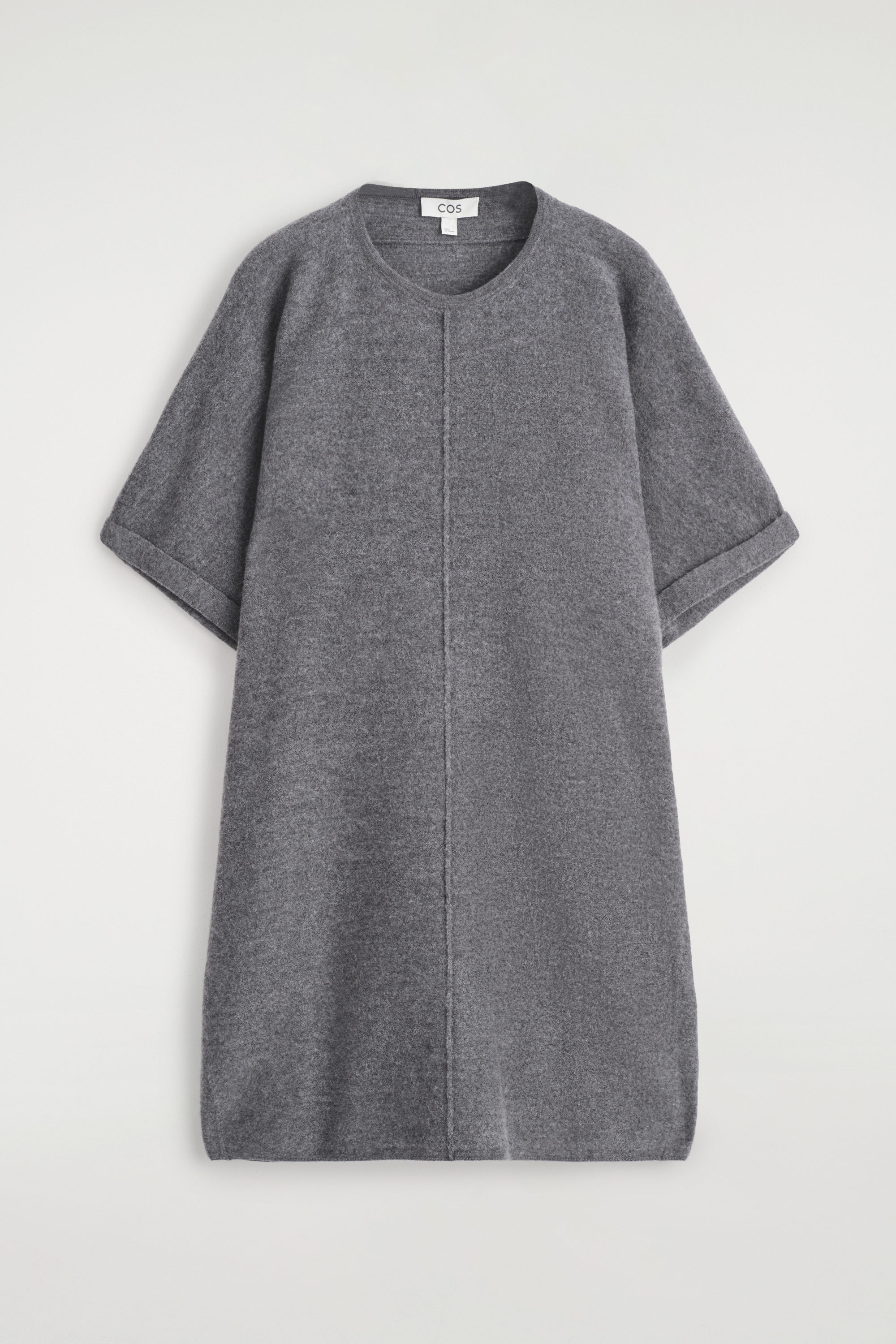 SCULPTED MERINO WOOL MINI DRESS - GRAY MÉLANGE | COS