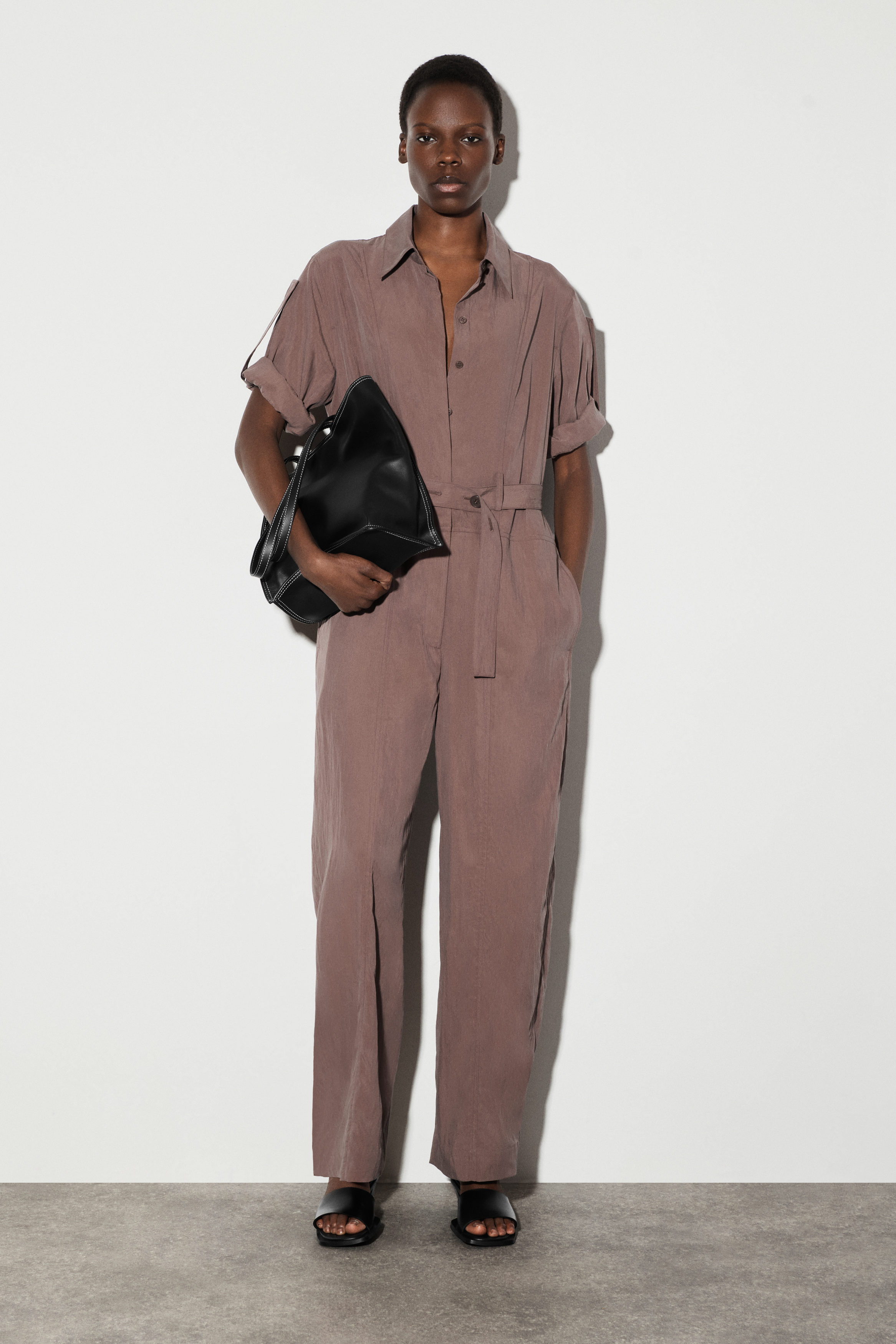 BELTED MODAL COVERALL - TERRACOTTA | COS US