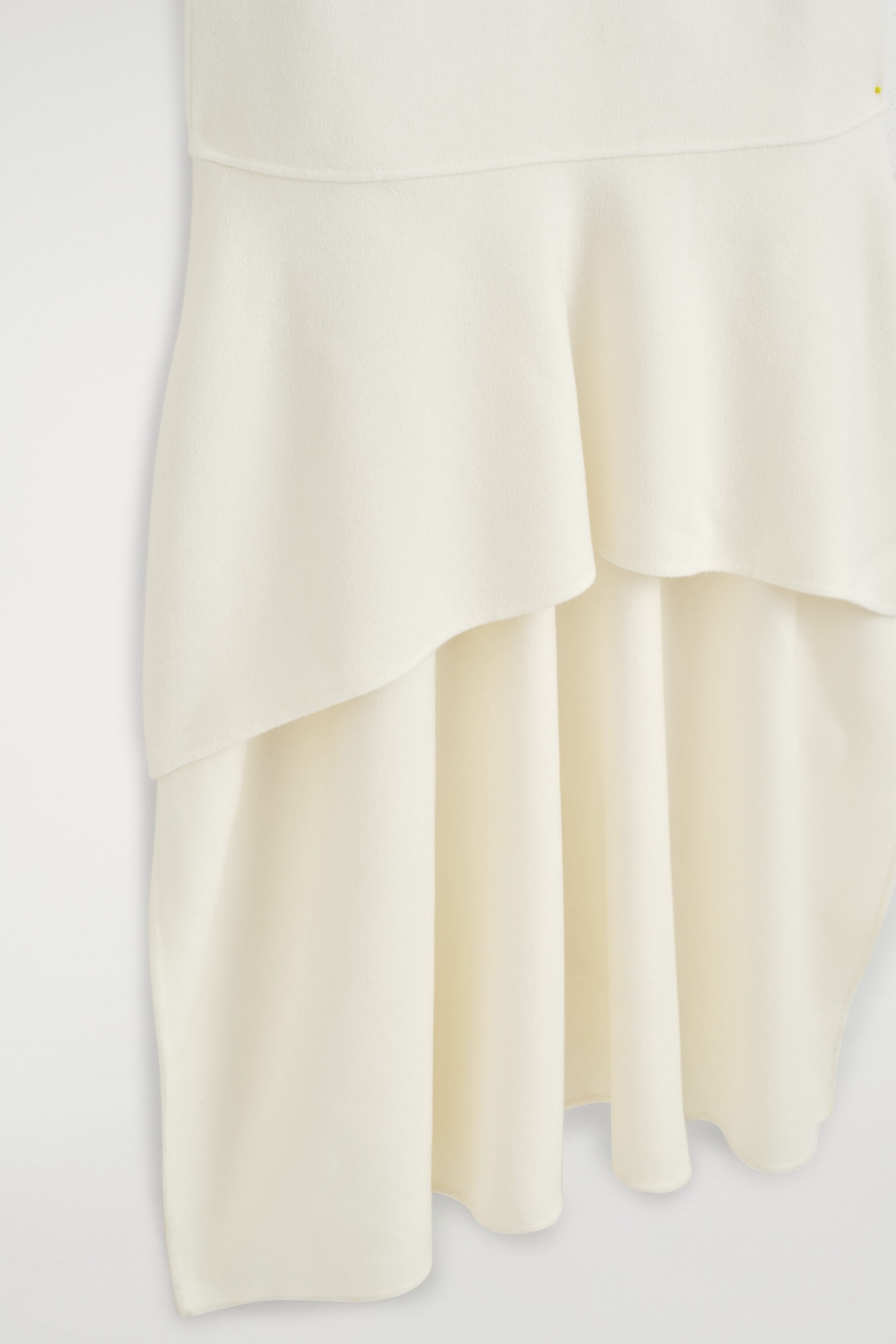 DROPPED-WAIST DOUBLE-FACED WOOL DRESS — OYSTER