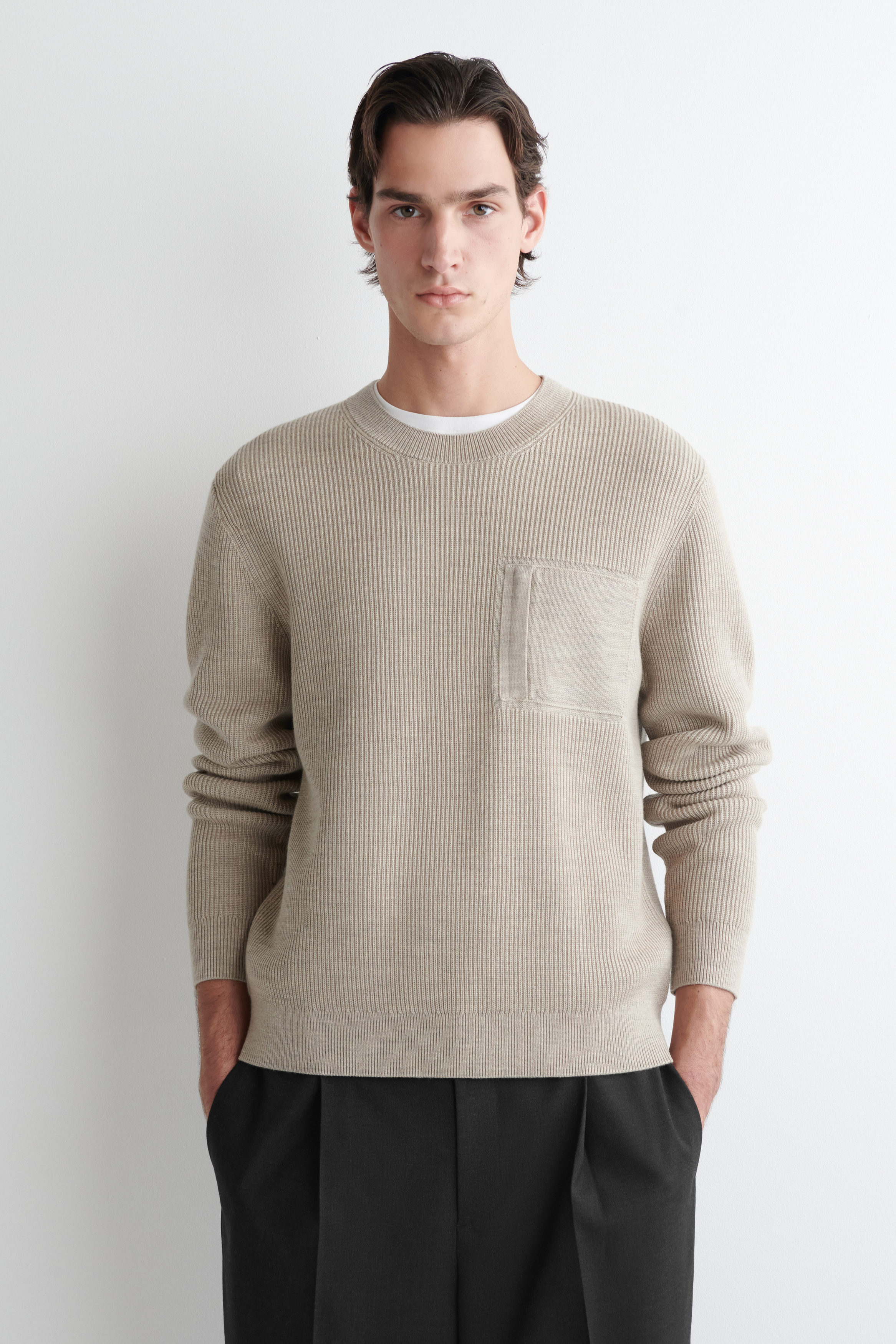 Cornier WOOL GABARDINE PULLOVER Sサイズ Super130's RESISTED YARN DYED WOOL GABARDINE PULLOVER｜BLACK