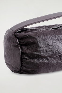 CYLINDER CLUTCH BAG - TEXTURED-LEATHER — BITTER CHOCOLATE 4