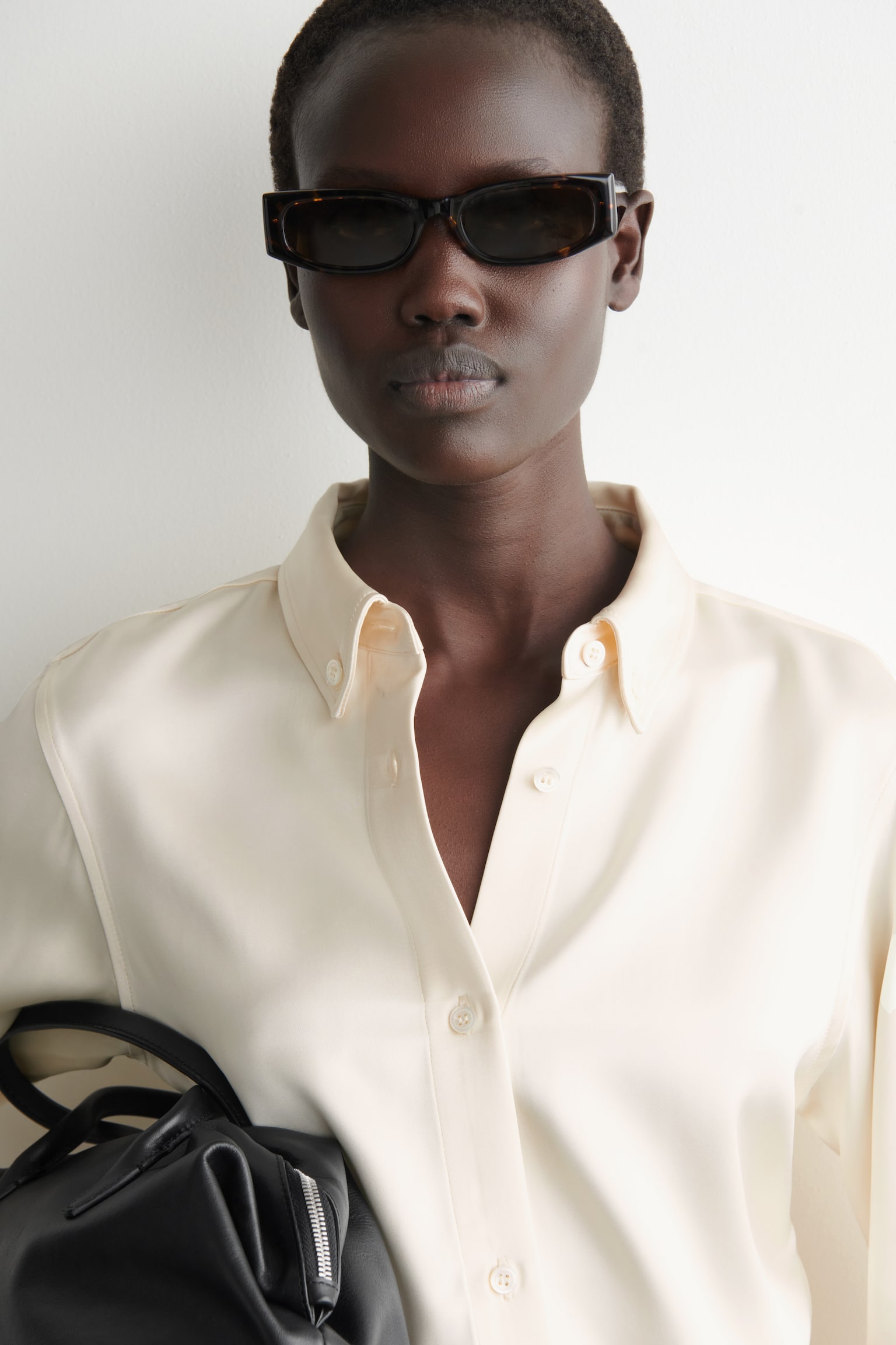 SATINSKJORTE MED BUTTON DOWN-KRAVE-HVID - 6