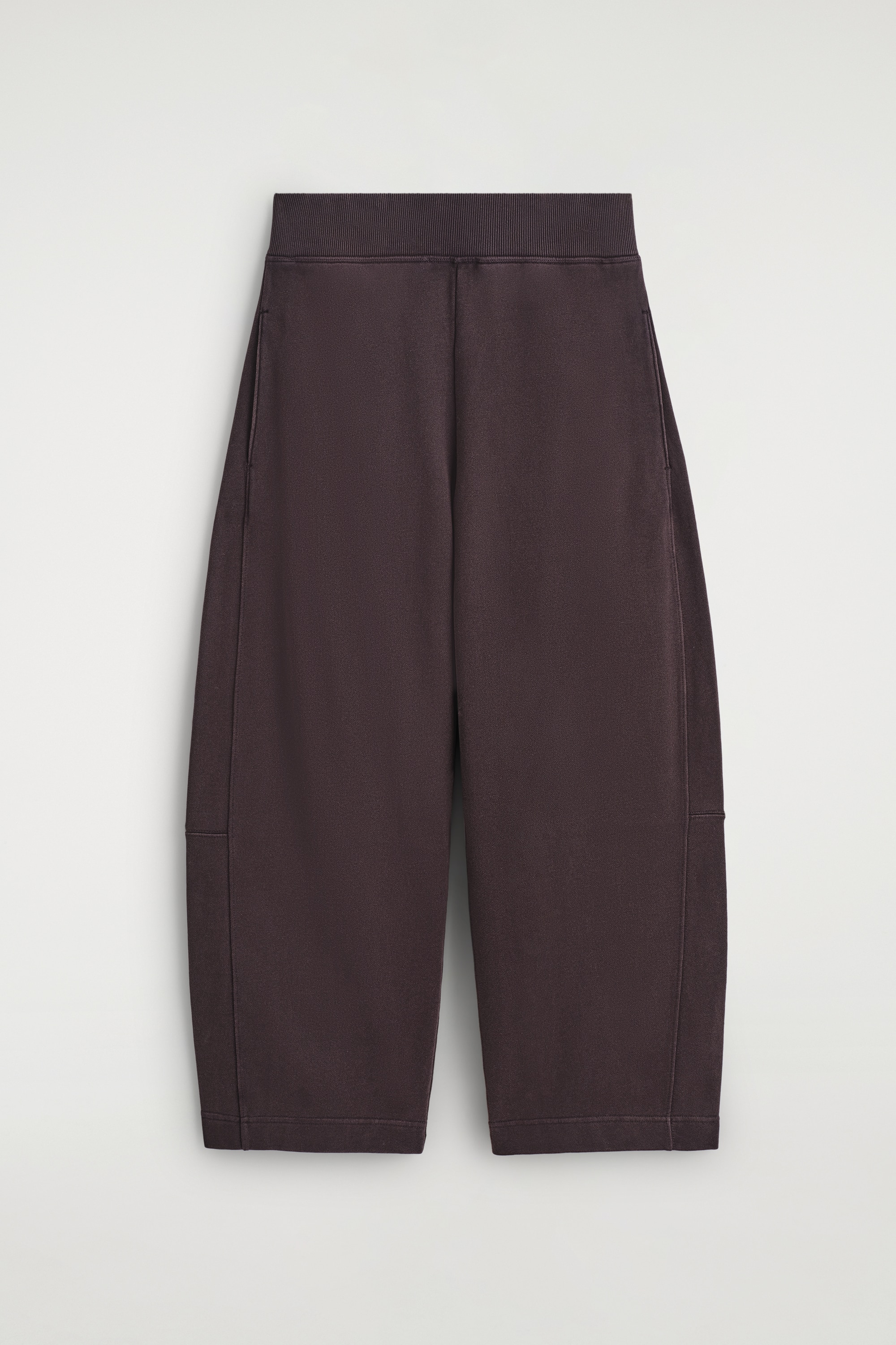 COTTON WIDE-LEG JOGGERS - DARK PURPLE/DARK-GREY MÉLANGE