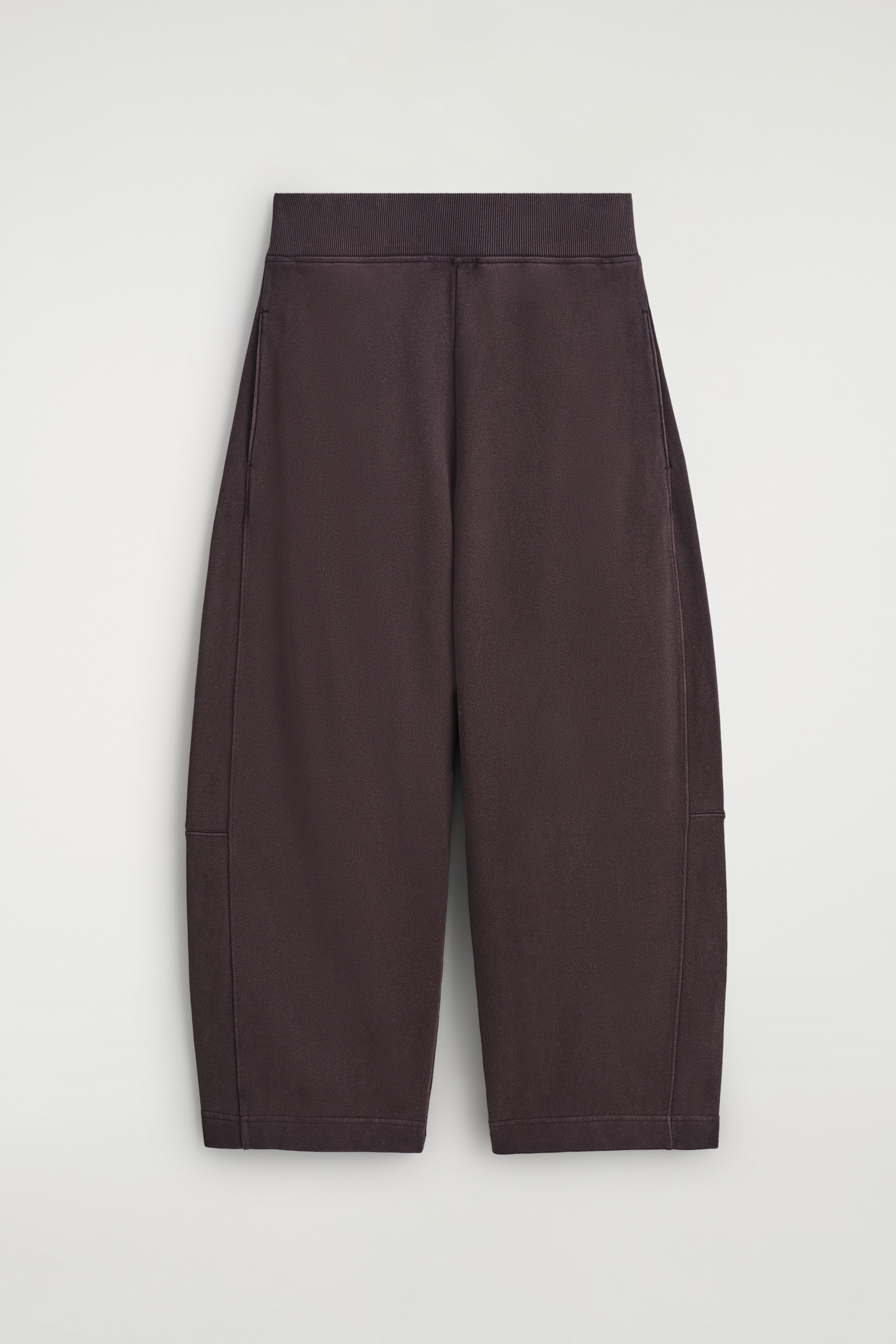 COTTON WIDE-LEG JOGGERS - DARK PURPLE/DARK-GREY MÉLANGE - 2