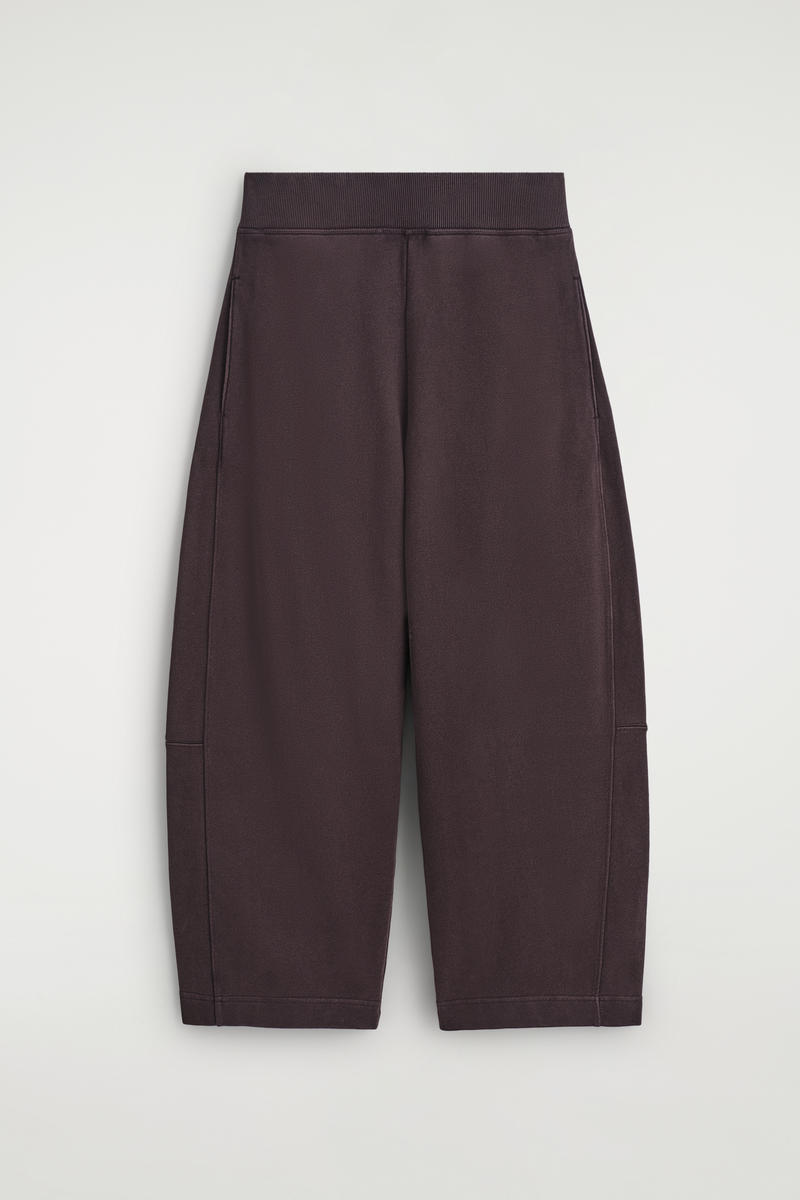 Cos Cotton Wide-leg Joggers In Purple