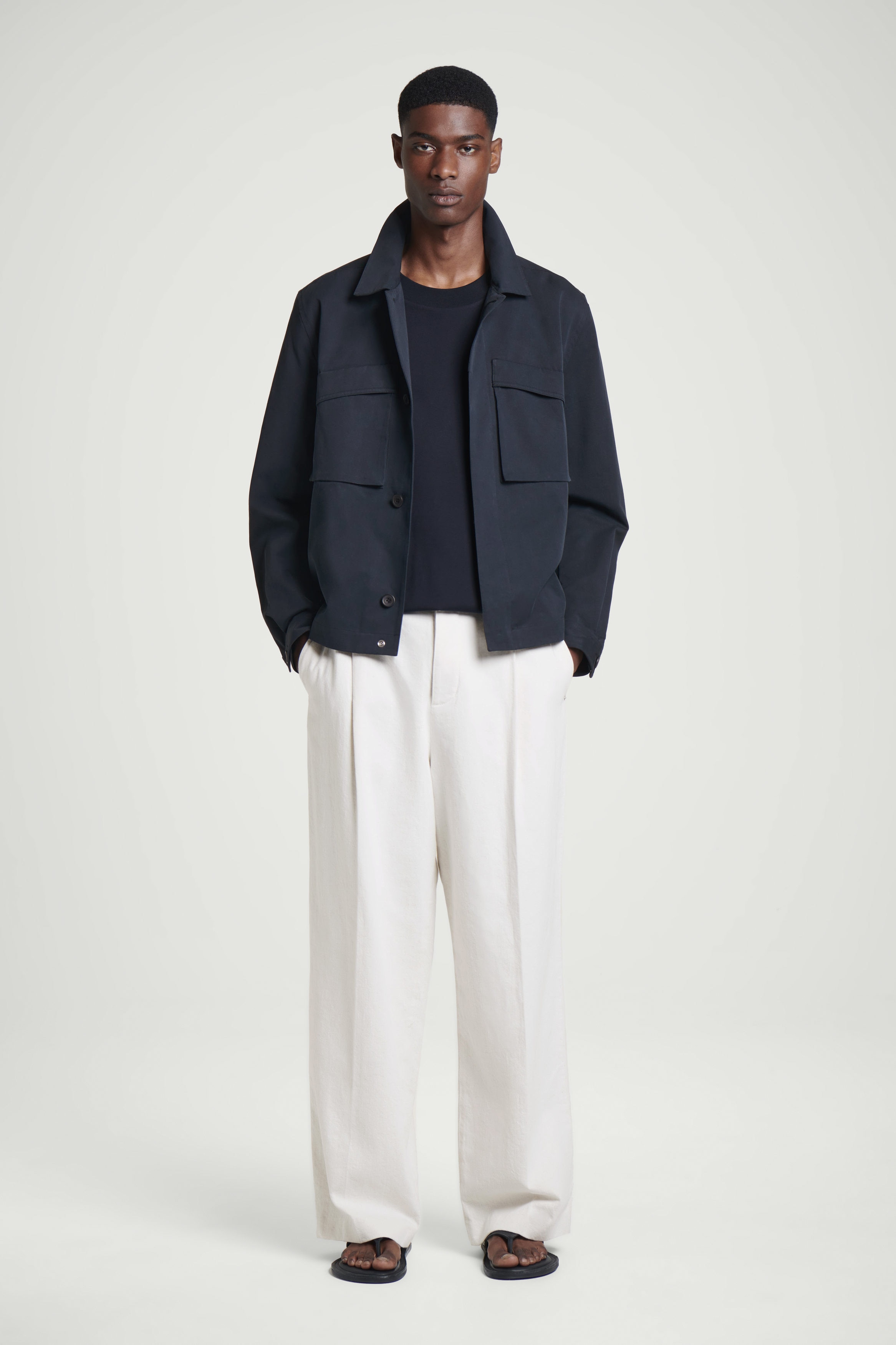 OVERSIZED EXTRA-WIDE COTTON T-SHIRT - NAVY | COS OVERSIZED EXTRA-WIDE COTTON T-SHIRT - NAVY | COS