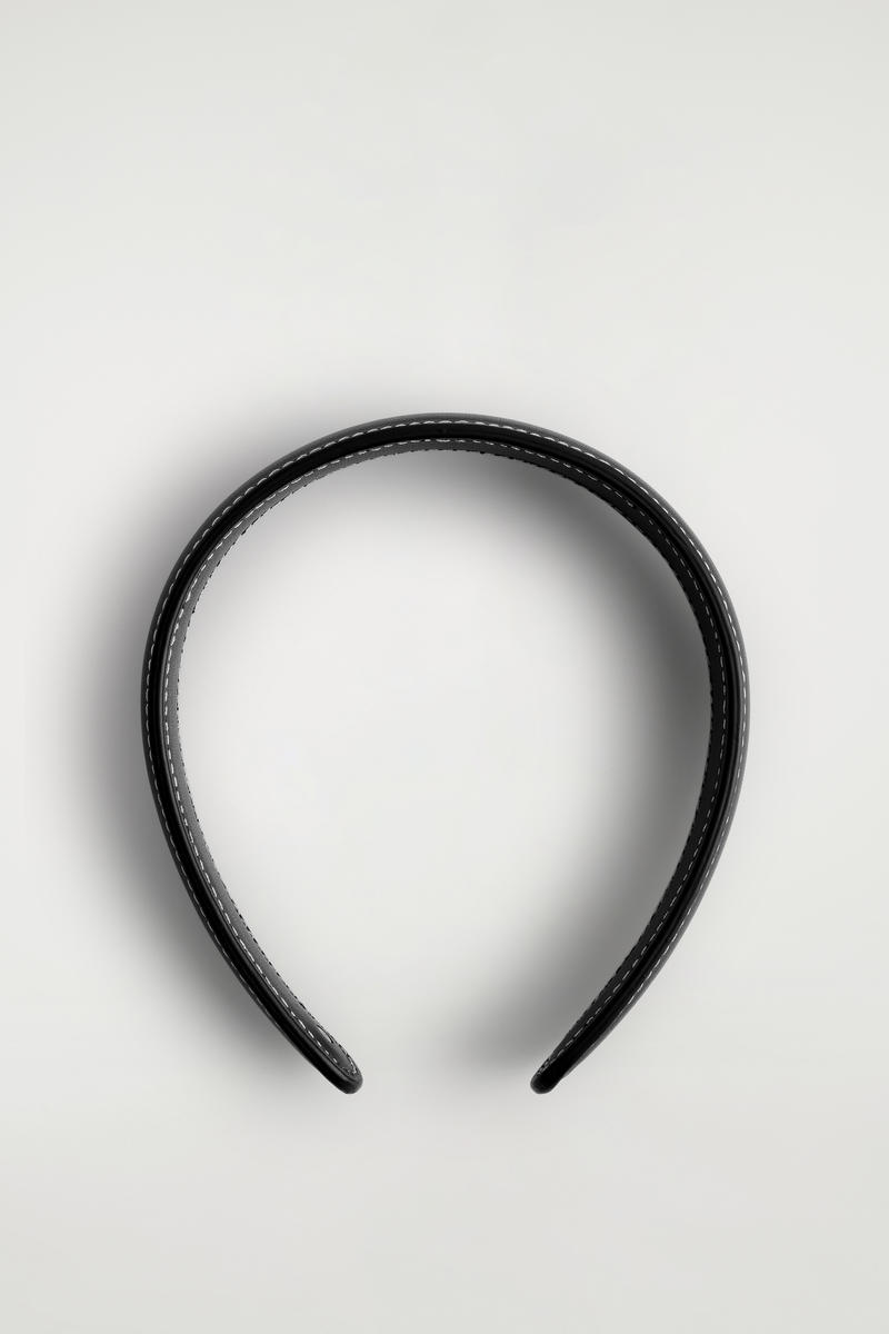 Topstitched Leather Headband