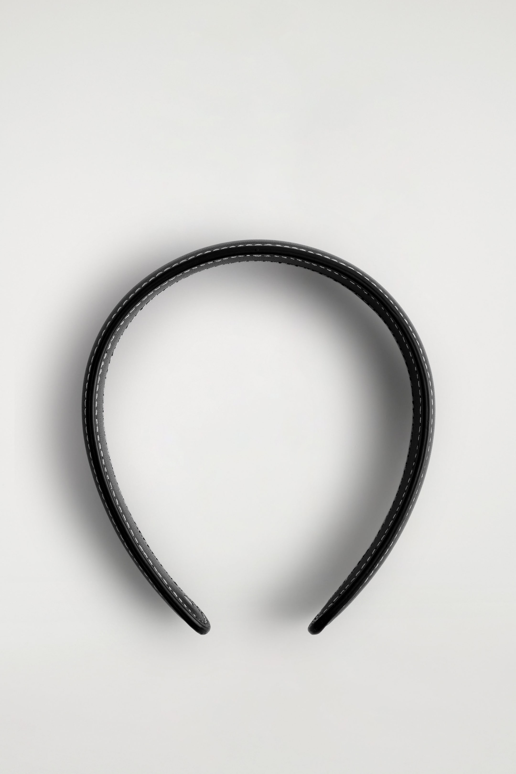 TOPSTITCHED LEATHER HEADBAND