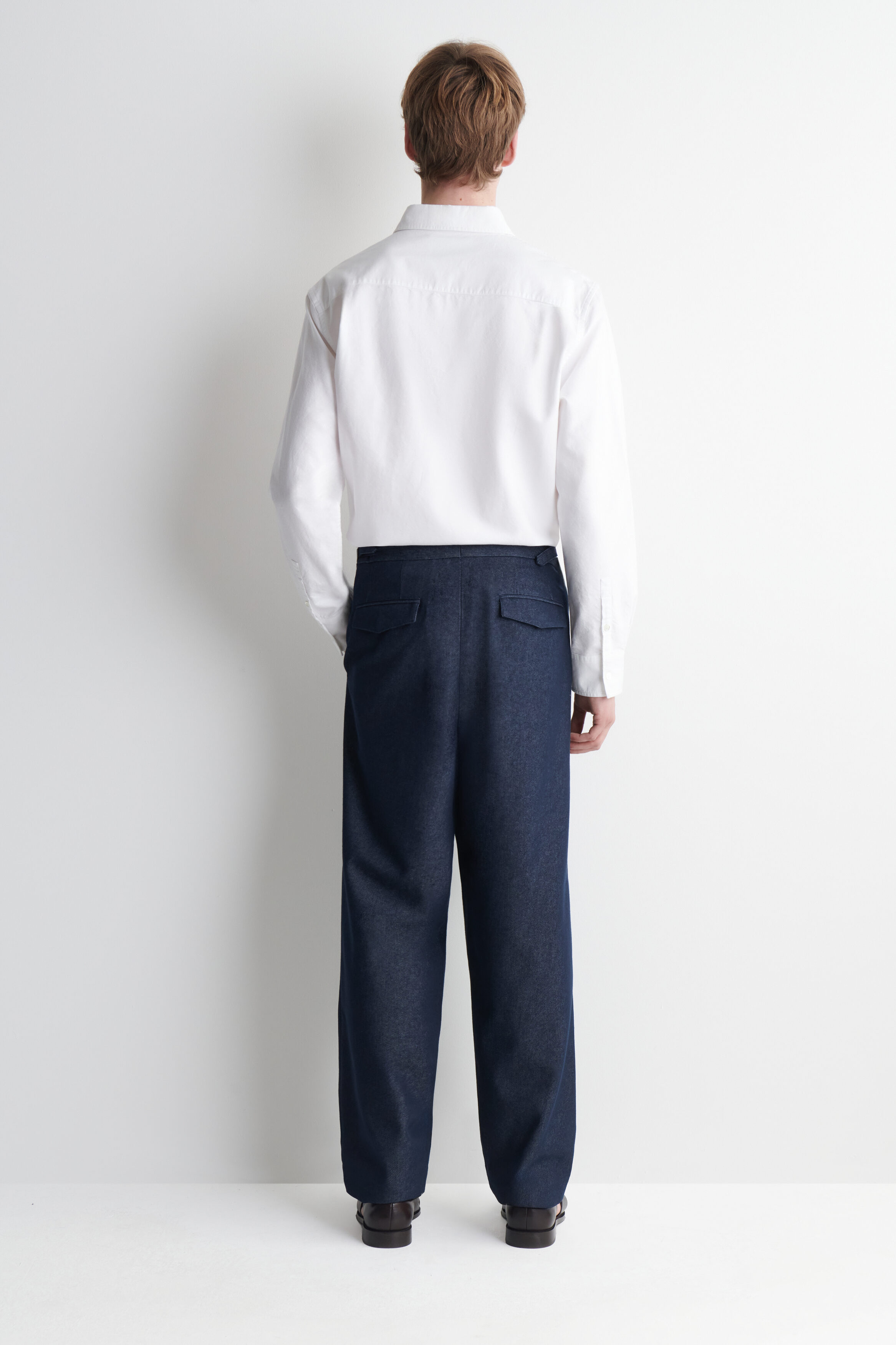 DENIM-EFFECT RELAXED-FIT TAPERED PANTS - thumbnail 4