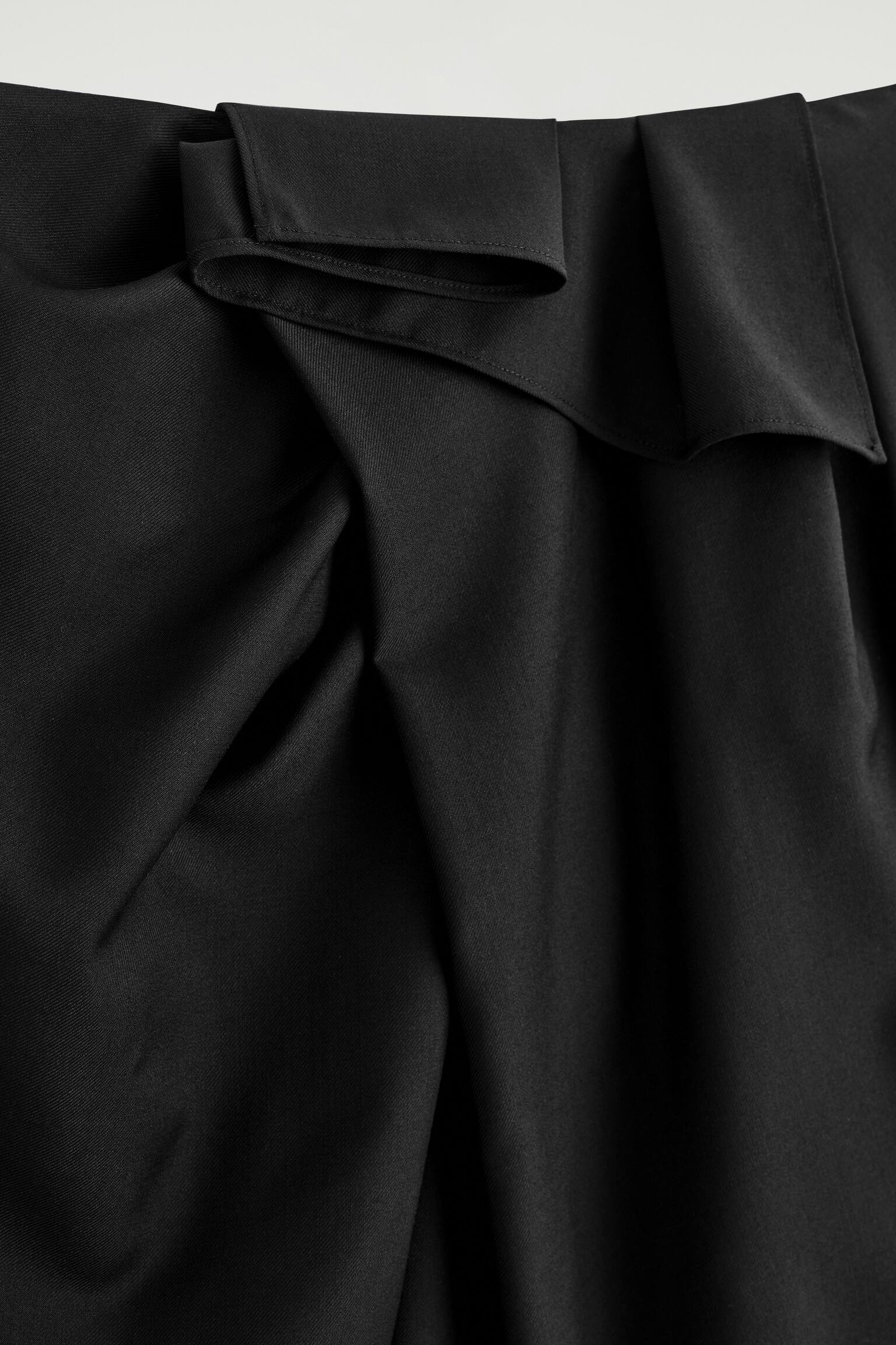 GONNA MIDI IN LANA CON EFFETTO A PORTAFOGLIO - NERO - 6