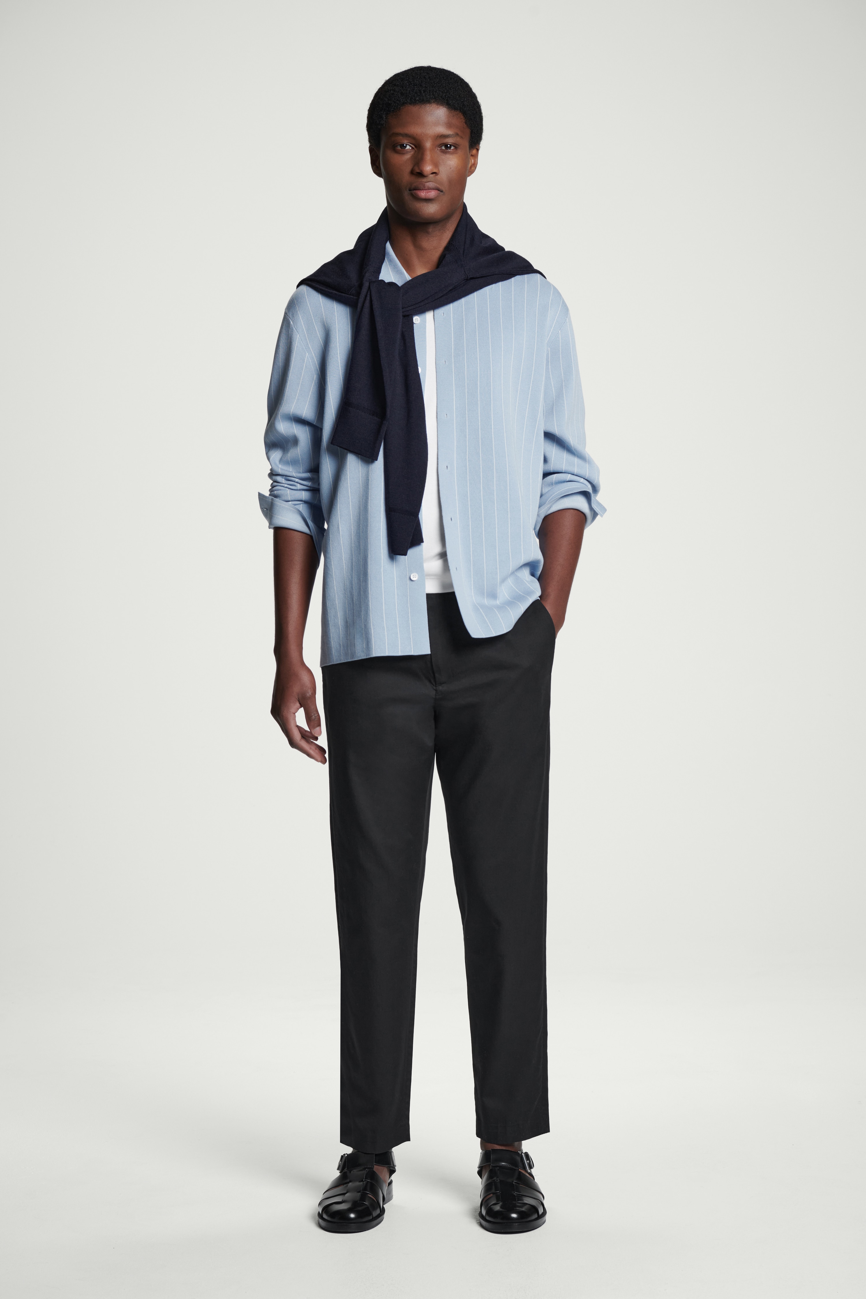 KALHOTY Z KEPRU S ÚZKÝMI NOHAVICEMI - ČERNÁ/BÉŽOVÁ