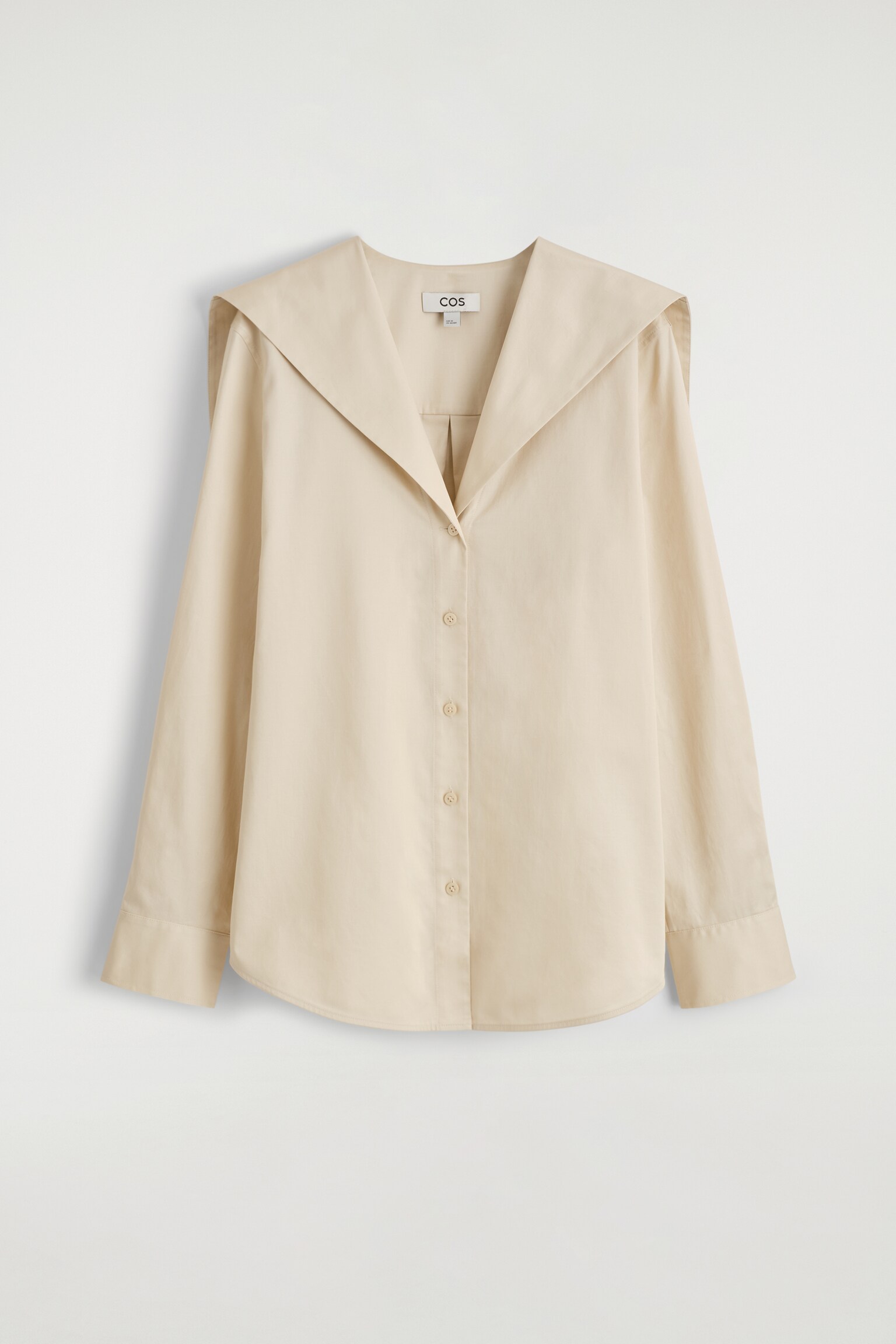 SAILOR-COLLAR COTTON SHIRT - LIGHT BEIGE - 2