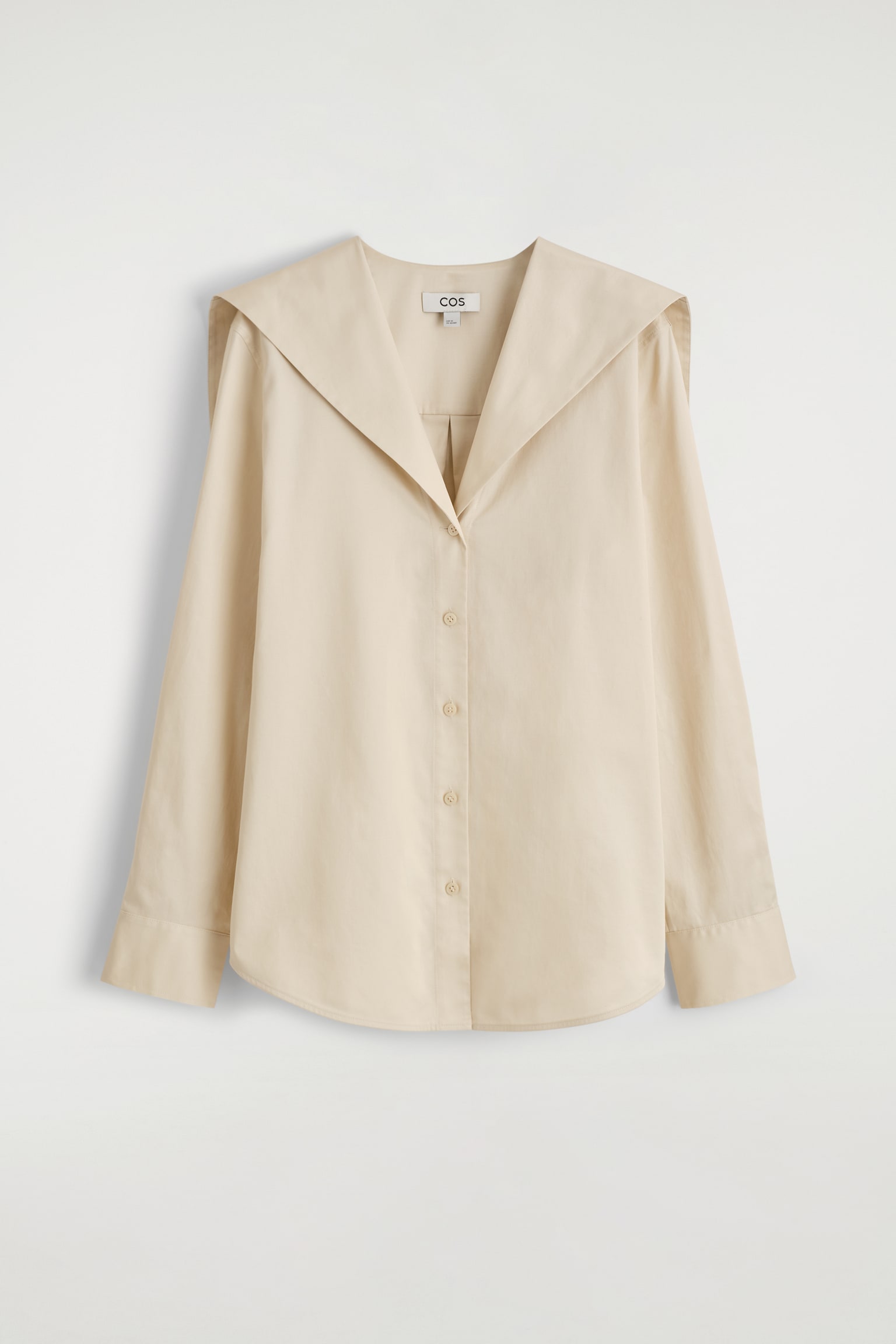 CAMICIA IN COTONE CON COLLETTO ALLA MARINARA - BEIGE CHIARO - 2