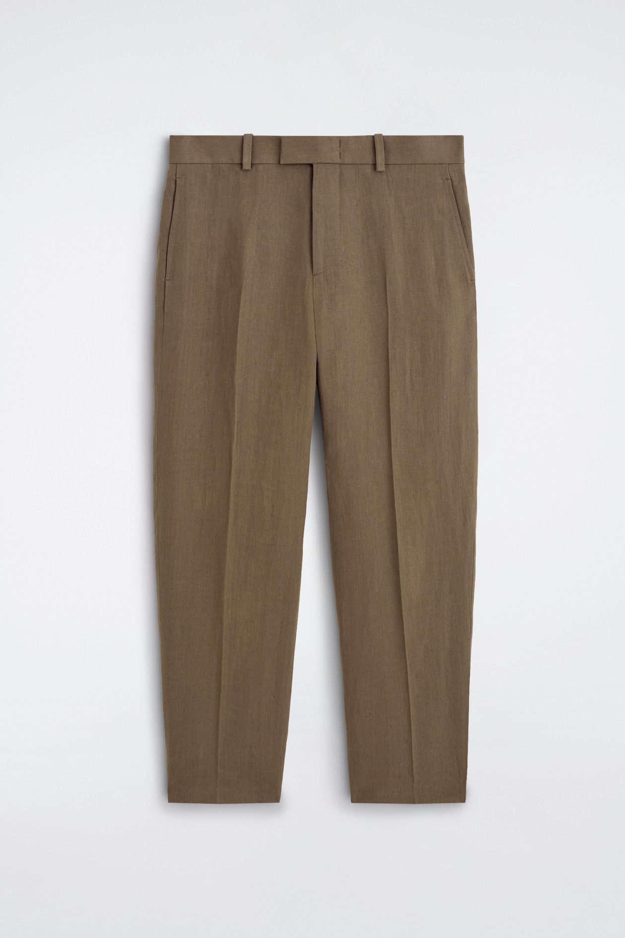 LINEN RELAXED-FIT TAPERED TROUSERS