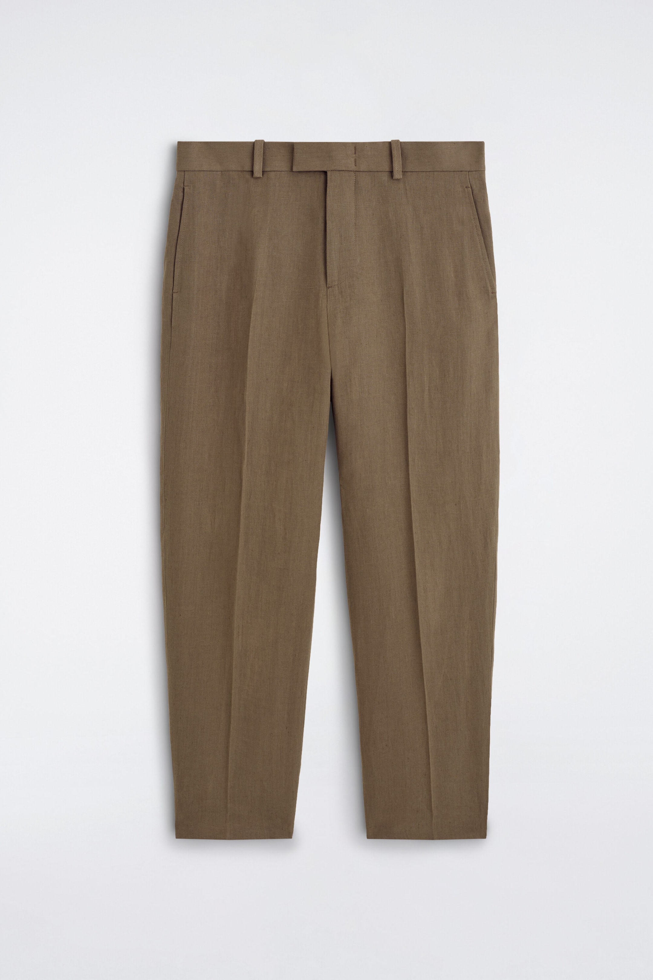 SCHMAL ZULAUFENDE LEINENHOSE MIT LOCKERER PASSFORM