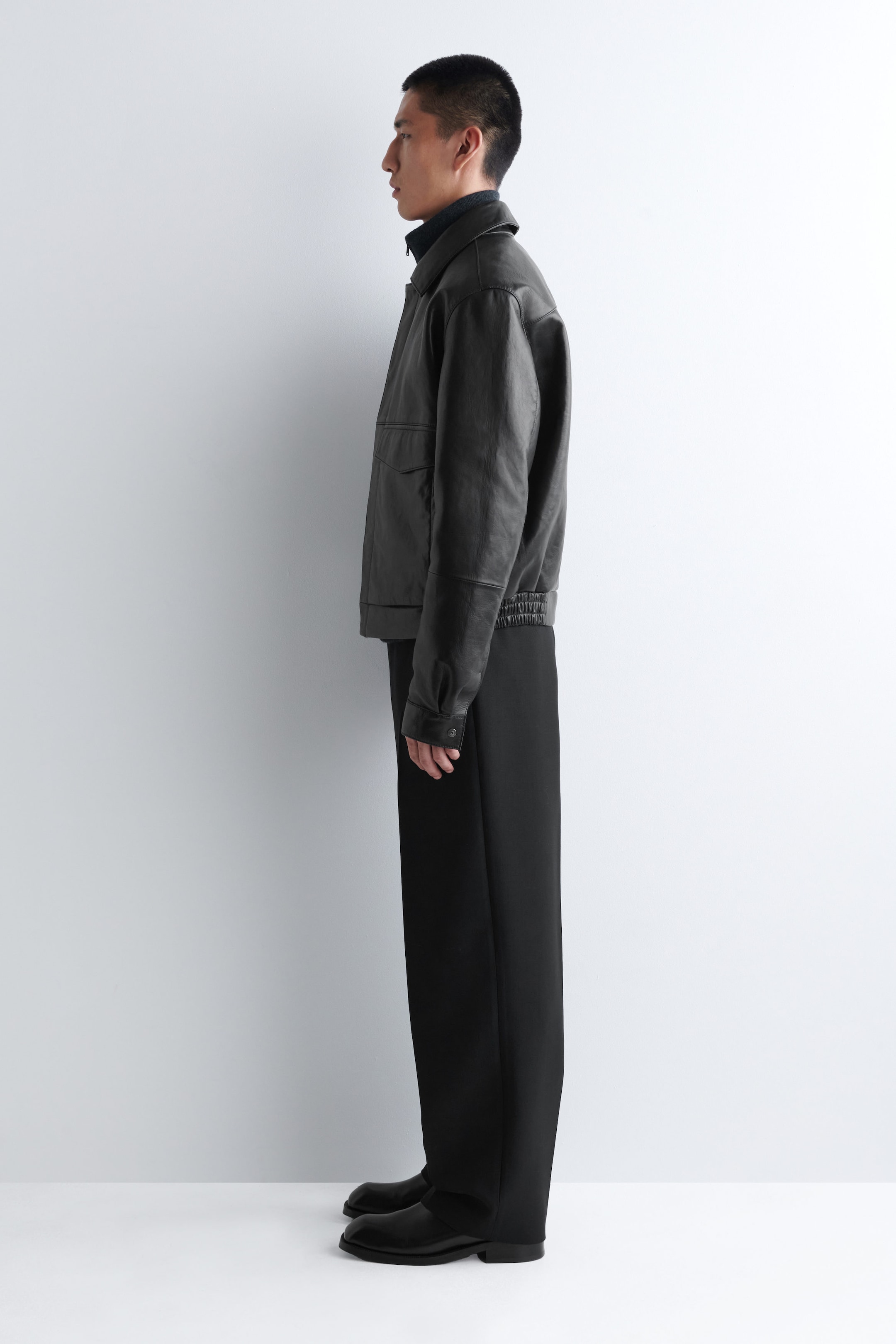 LEATHER BLOUSON JACKET