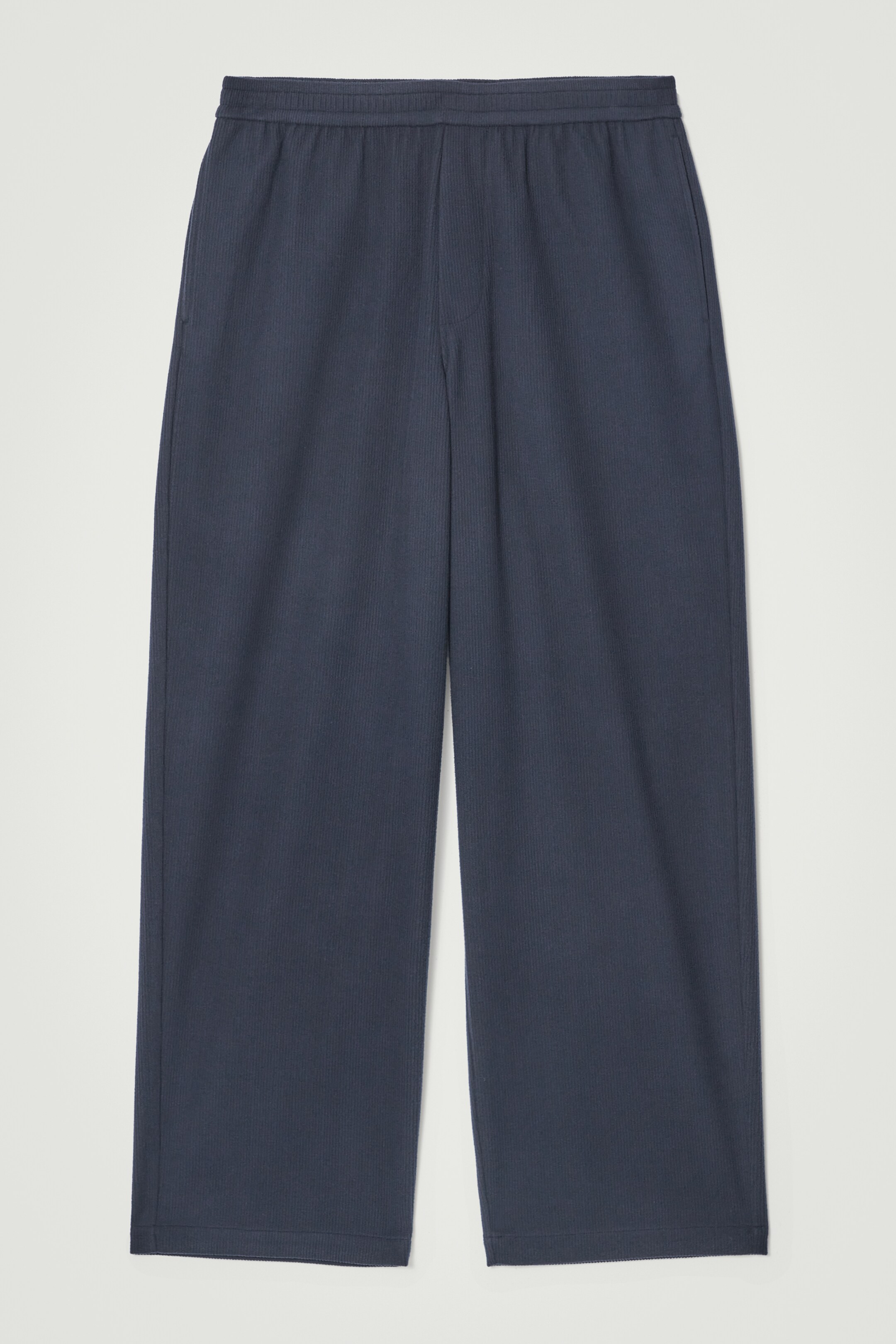 Ingrandisci l'immagine: ELASTICATED CORDUROY-JERSEY STRAIGHT-LEG TROUSERS - BLUE - UOMO | H&M CH 1