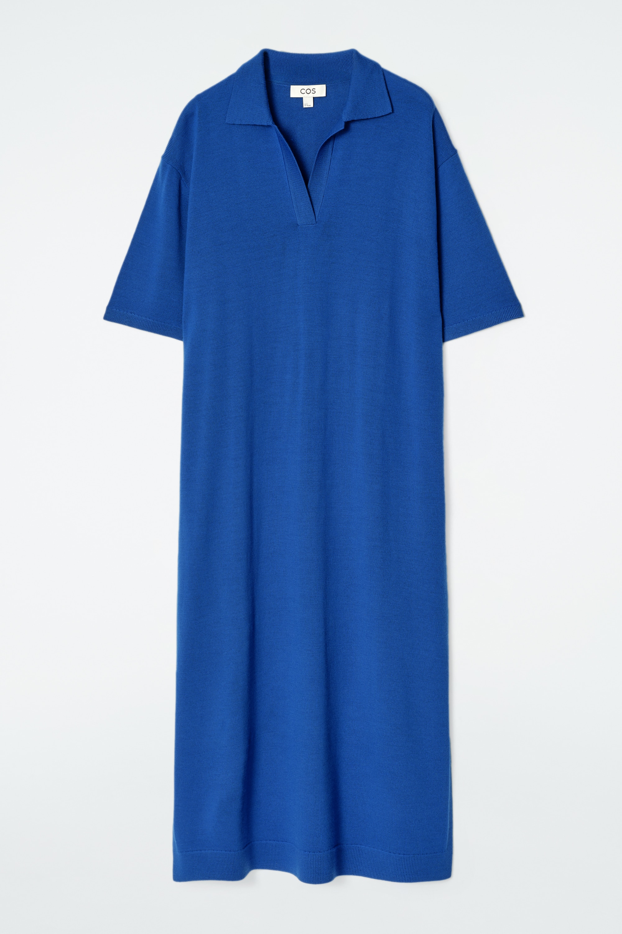 ABITO STILE POLO IN LANA MERINO - COBALTO/NERO