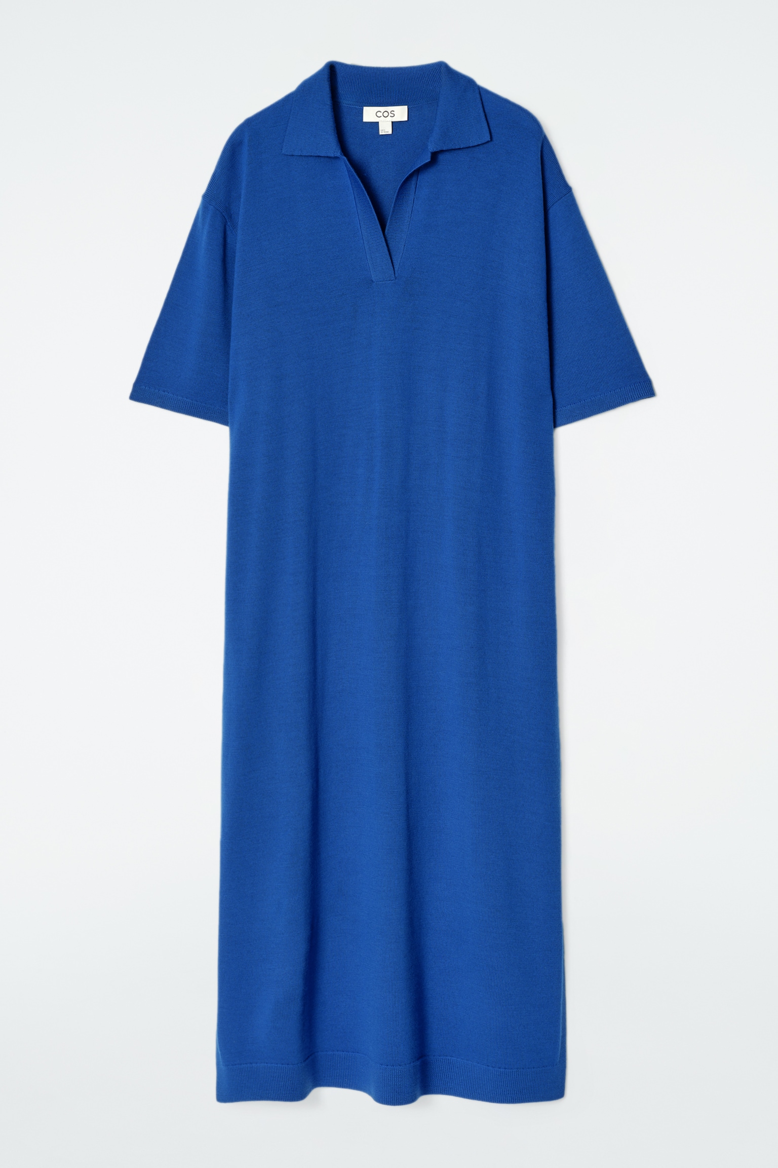VESTIDO POLO DE LANA MERINO - COBALTO/NEGRO - 2