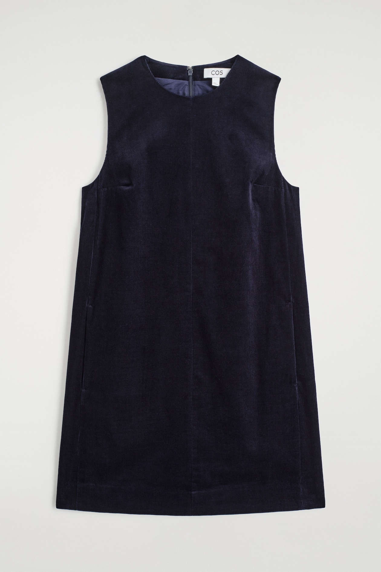 cos corduroy shirt dress CORDUROY MINI SHIRT DRESS - DARK GREEN