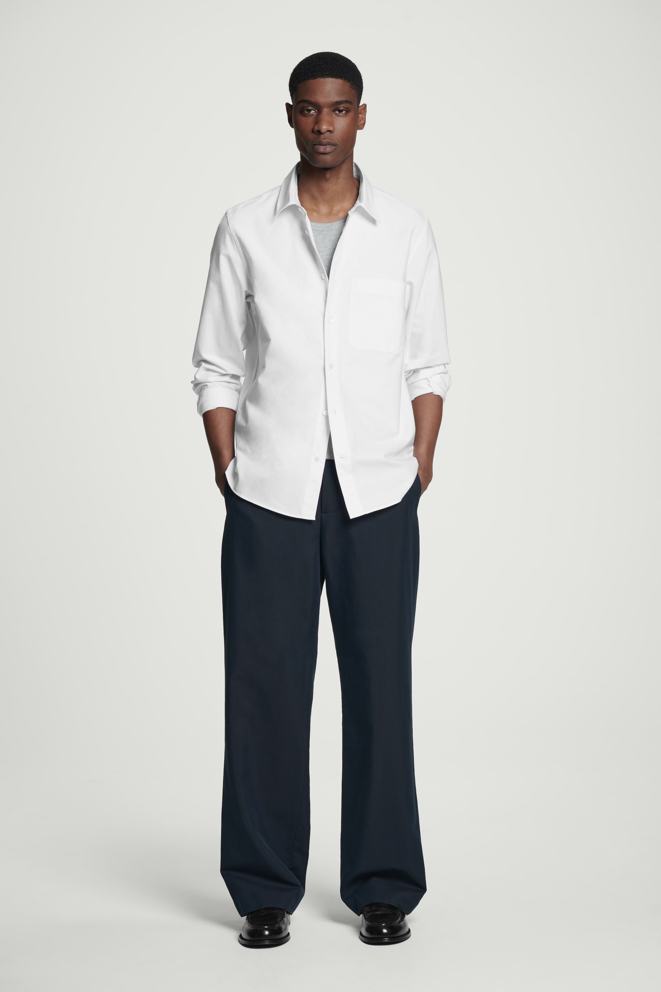 Agrandir l'image: PANTALON DE COSTUME DROIT DÉCONTRACTÉ - BLEU MARINE - HOMME | H&M FR 1
